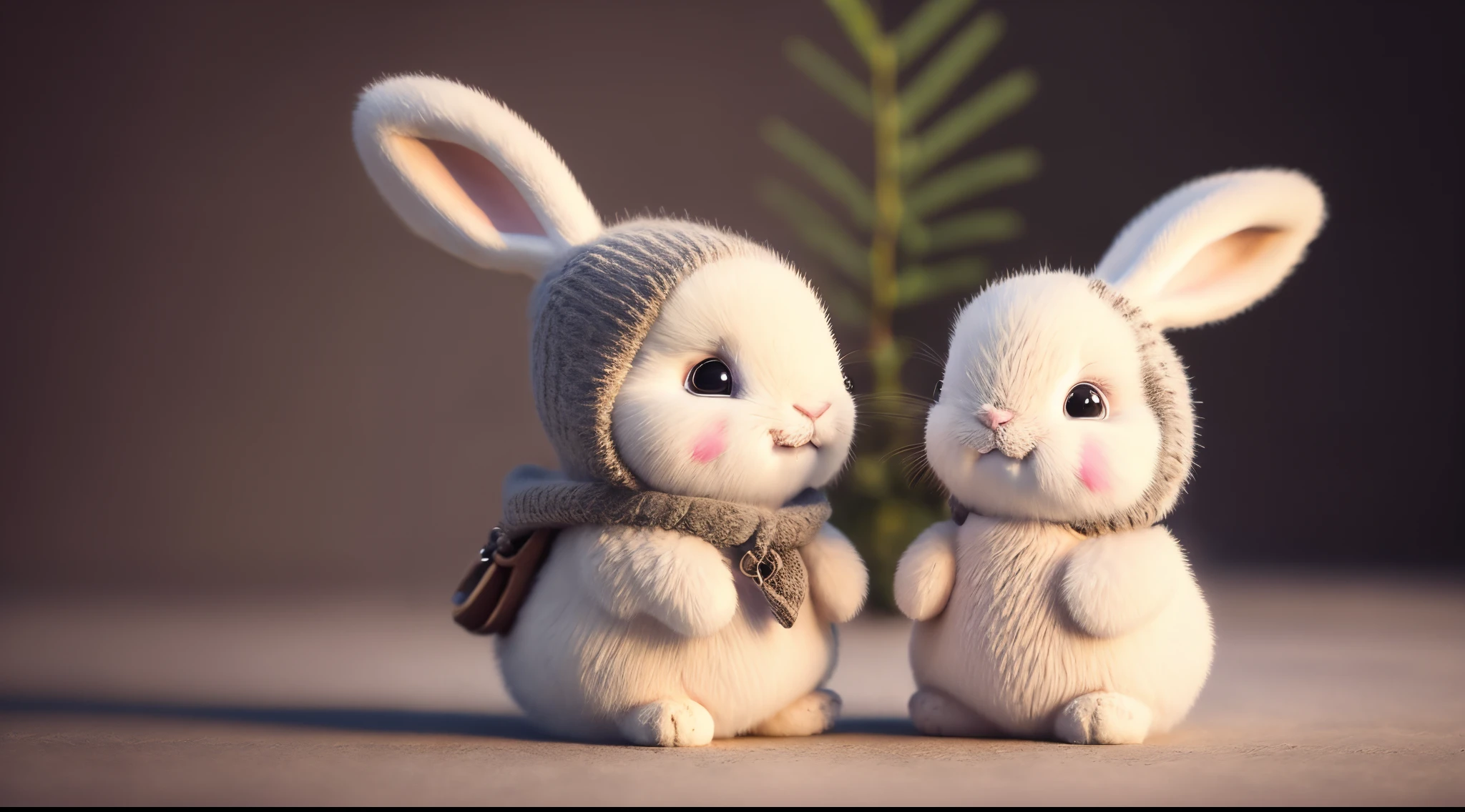 bunny, blur, bunny, flower, nature, no_humans, depth of field, to8contrast style, DARK_Glam, wearing DRK_Glam, deep shadows, (dark: 1.4), (8k, RAW photo, best quality, masterpiece: 1.2)