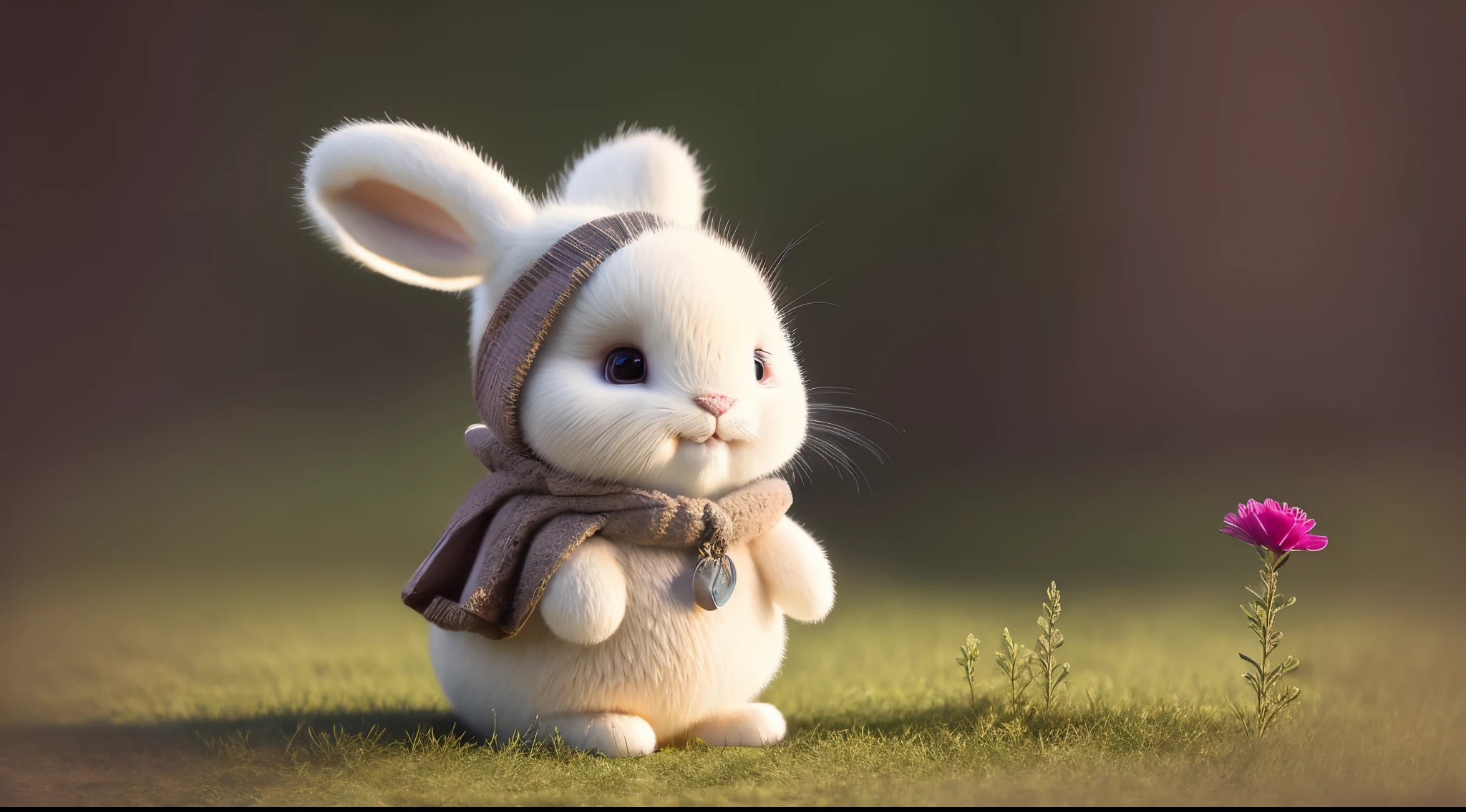 bunny, blur, bunny, flower, nature, no_humans, depth of field, to8contrast style, DARK_Glam, wearing DRK_Glam, deep shadows, (dark: 1.4), (8k, RAW photo, best quality, masterpiece: 1.2)