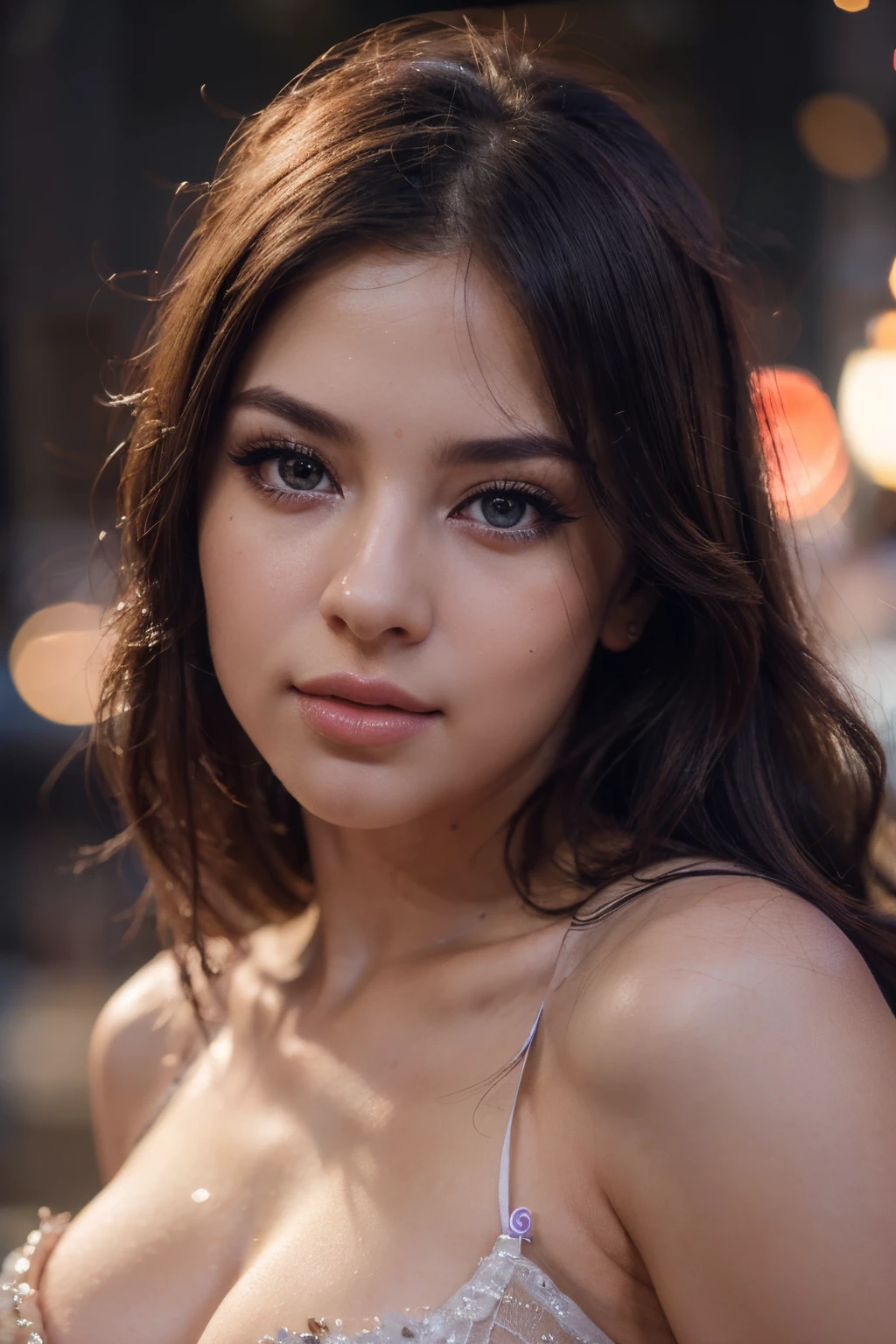 (best quality,highres),(extremely detailed,ultra-detailed),(realistic,photo-realistic:1.37),(vivid colors),(bokeh),sexy shirostar portrait, beautiful detailed eyes, beautiful detailed lips, longeyelashes, cute and charming face, hot and seductive pose, purple background, romantic lighting