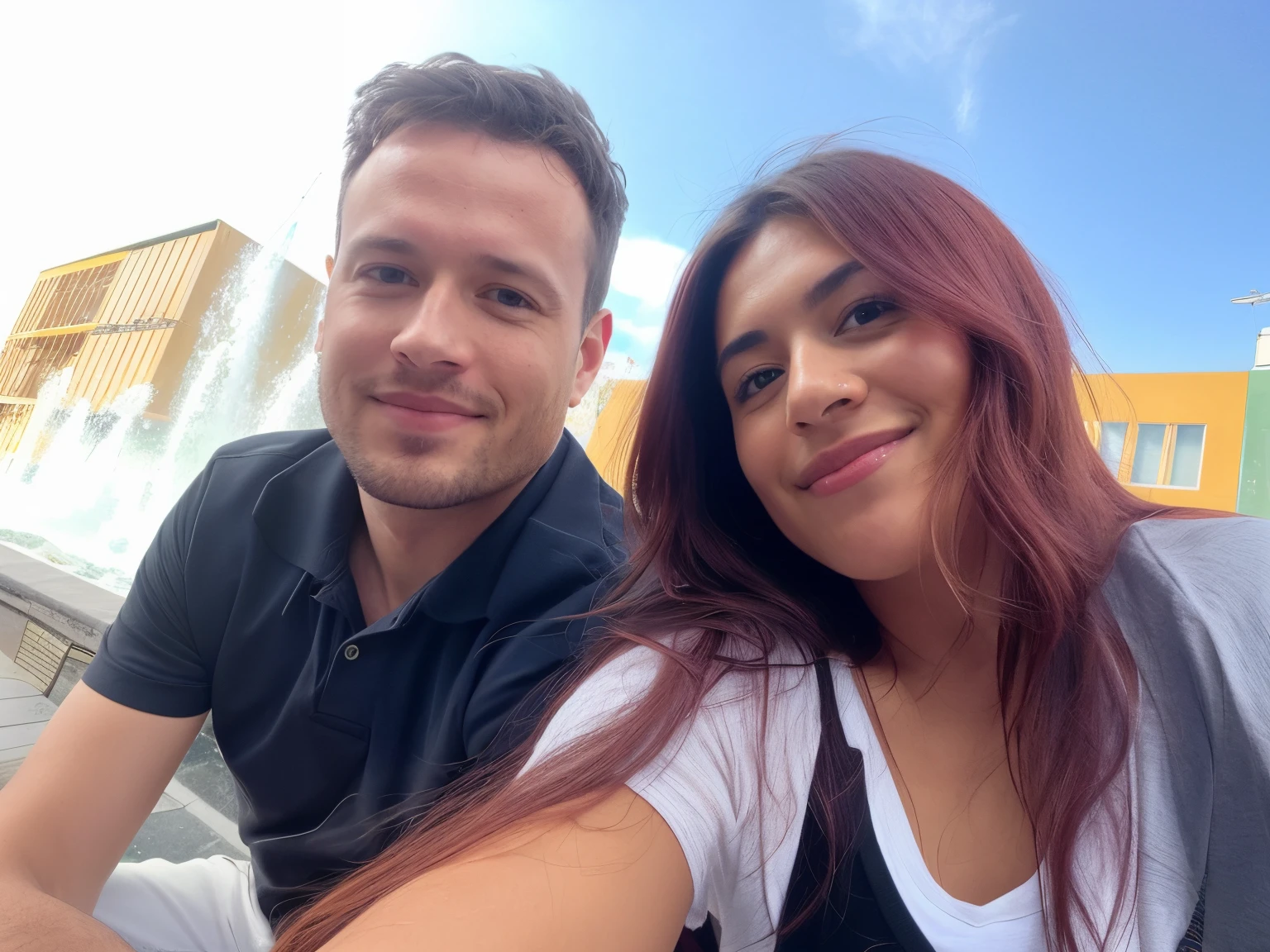there is a man and woman sitting next to each other, profile image, very very low quality picture, 8k selfie photograph, facebook post, happy couple, instagram post, portrait of two people, reddit post, taken with sony alpha 9, taken on iphone 1 3 pro, photo taken in 2 0 2 0, taken in the early 2020s