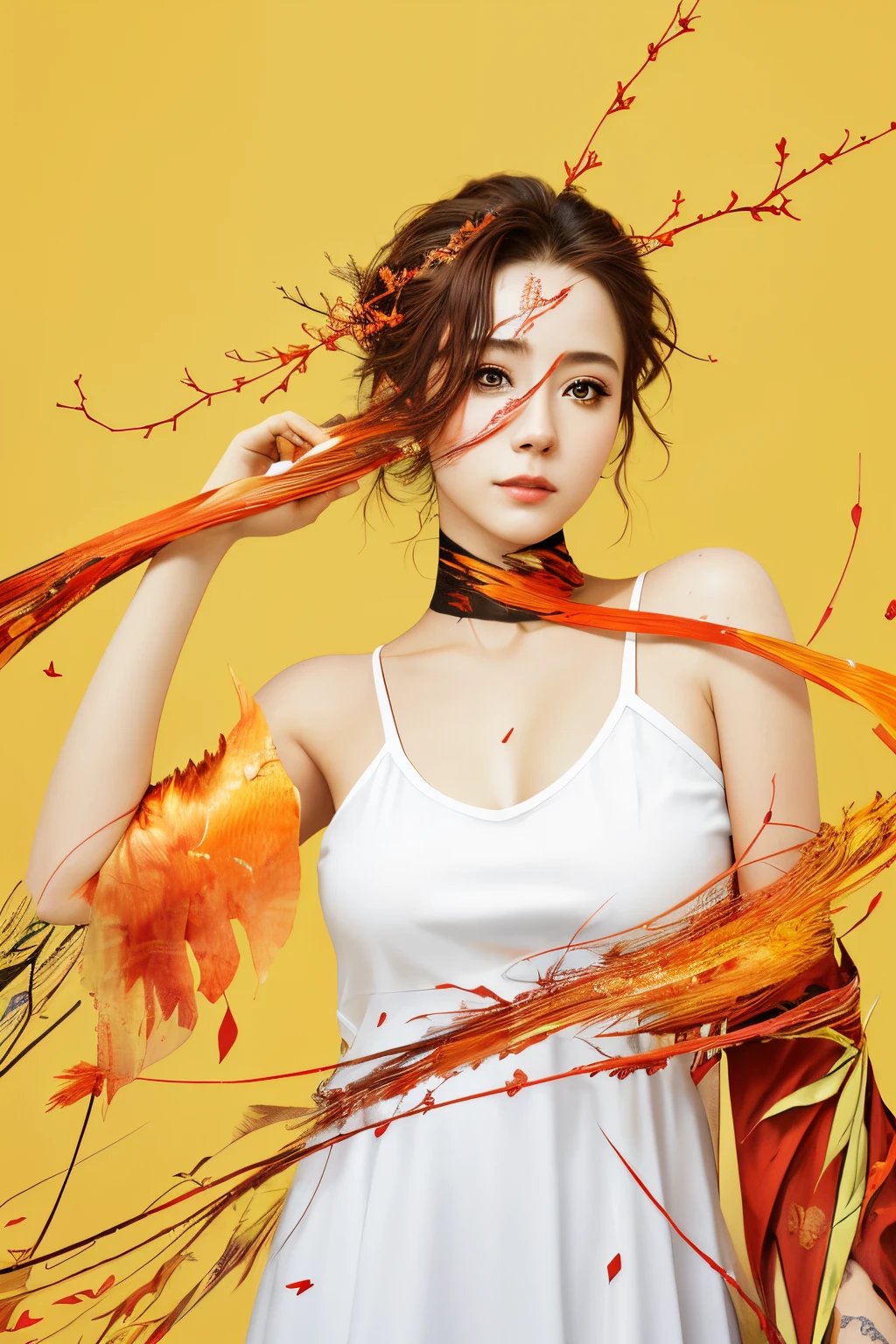 Perfect centralization, Fantastic black-red lightning bolt, deleite, standing up position, Belleza abstracta, centro, Looking at the camera, in front of camera, nearing perfection, dynamic, Altamente detallado, liso, foco nítido, 8k, A high resolution, 插圖, arte de Carne Griffiths y Wadim Kashin, Personajes de Goldfish