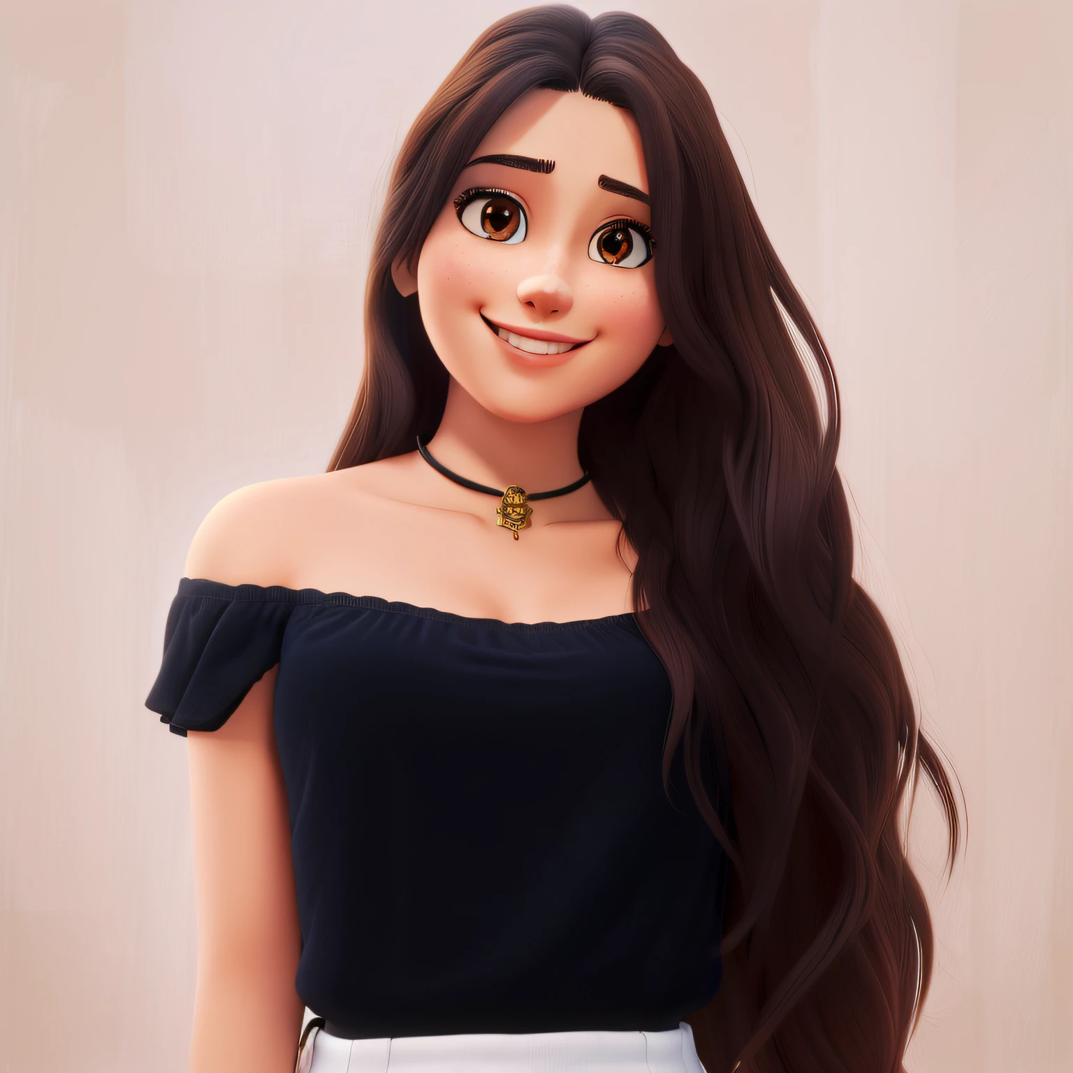 (highres,masterpiece:1.2),ultra-detailed,brown eyes,woman,smiling