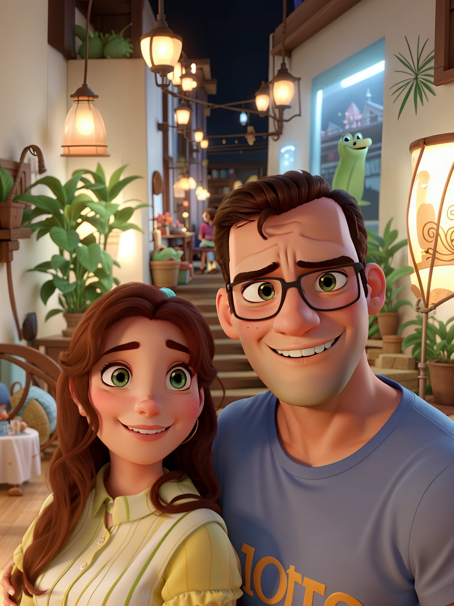 romantic couple, igual aos filmes Disney Pixar
