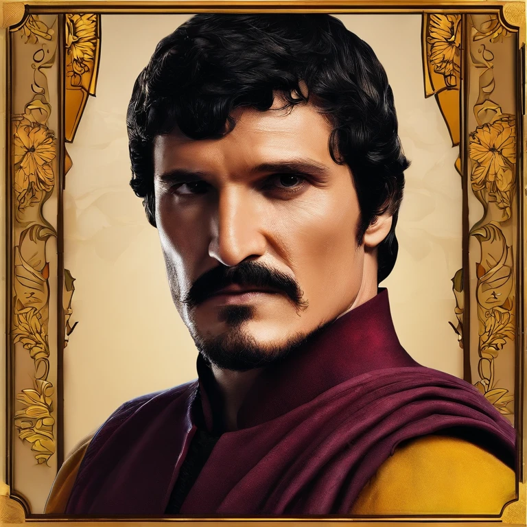 Oberyn is a tall man with black hair and a beard, famously portrayed by Pedro Pascal,Game of Thrones TV series,Oberyn is a tall man with black hair and a beard, famously portrayed by Pedro Pascal,face,photo