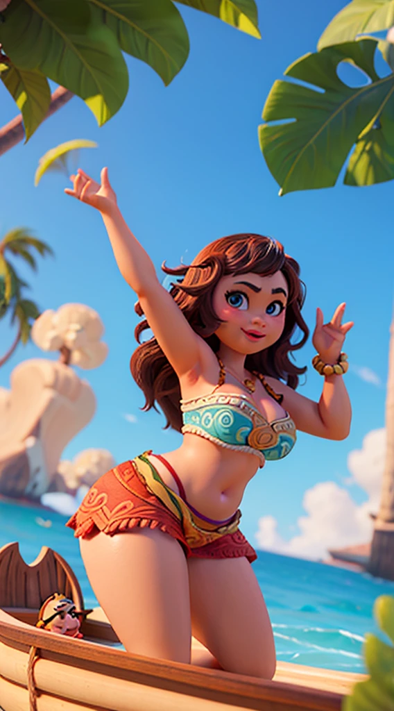 (sexy disney princess (moana1.5), sexy body), she is being held down, restrained, helpless, defenceless, (faceless hooded people surround the table, (they are all tickling her), she is laughing, excited, squinting, eyes closed in laughter, (((she is being tickled by hands 1.4))), (((tickled on torso by many hands1.0), armpits, by hands 1.1)), ((fingers in her armpits1.2)),((detailed face, perfect mouth, perfect teeth)), ((accurate face))