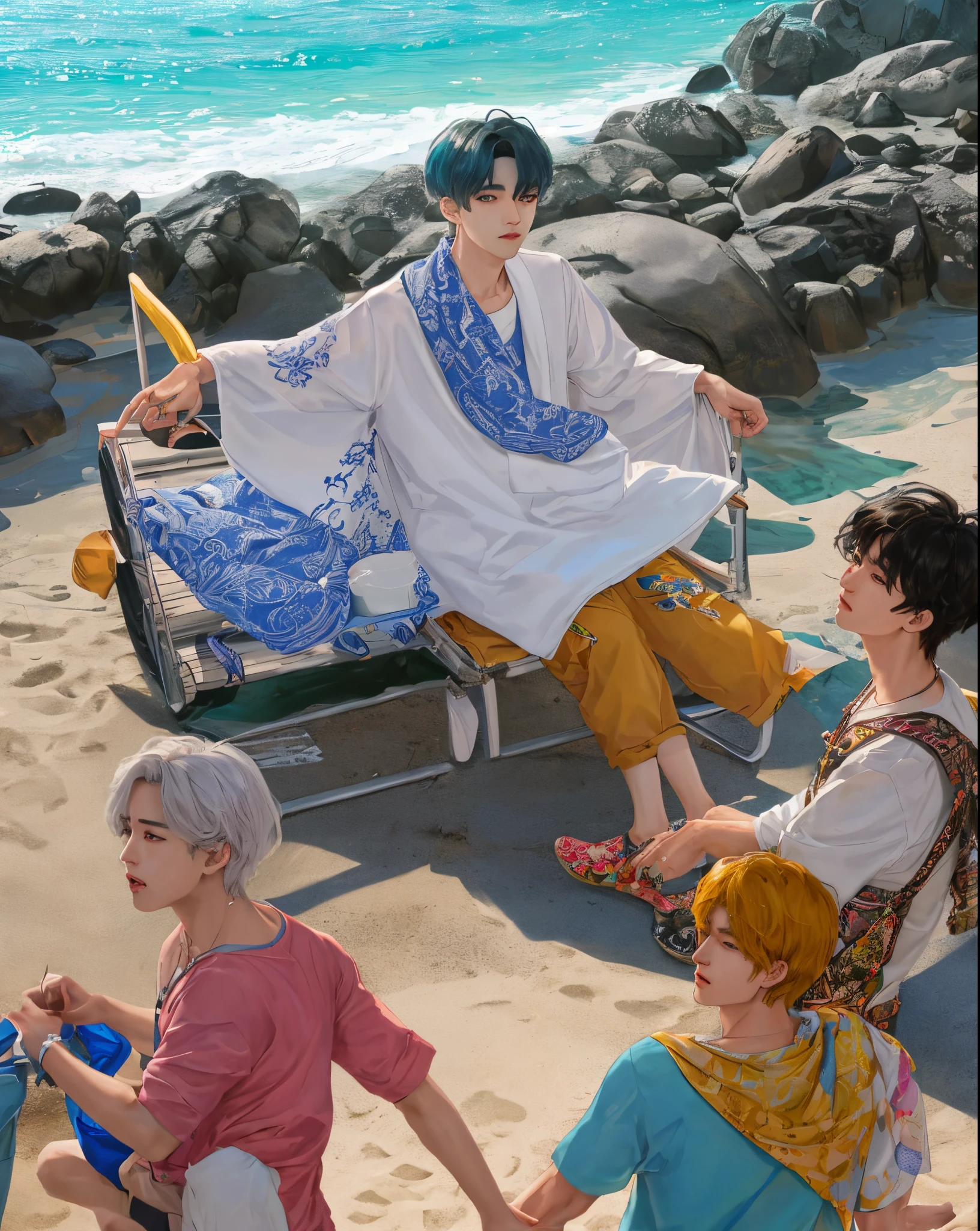 taehyung do bts na praia