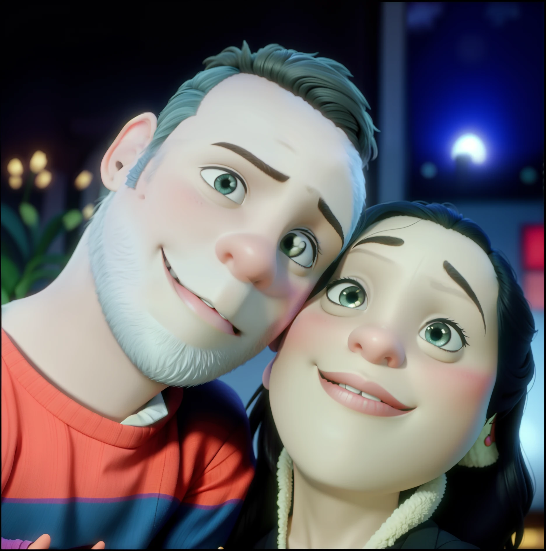 romantic couple, igual aos filmes Disney Pixar