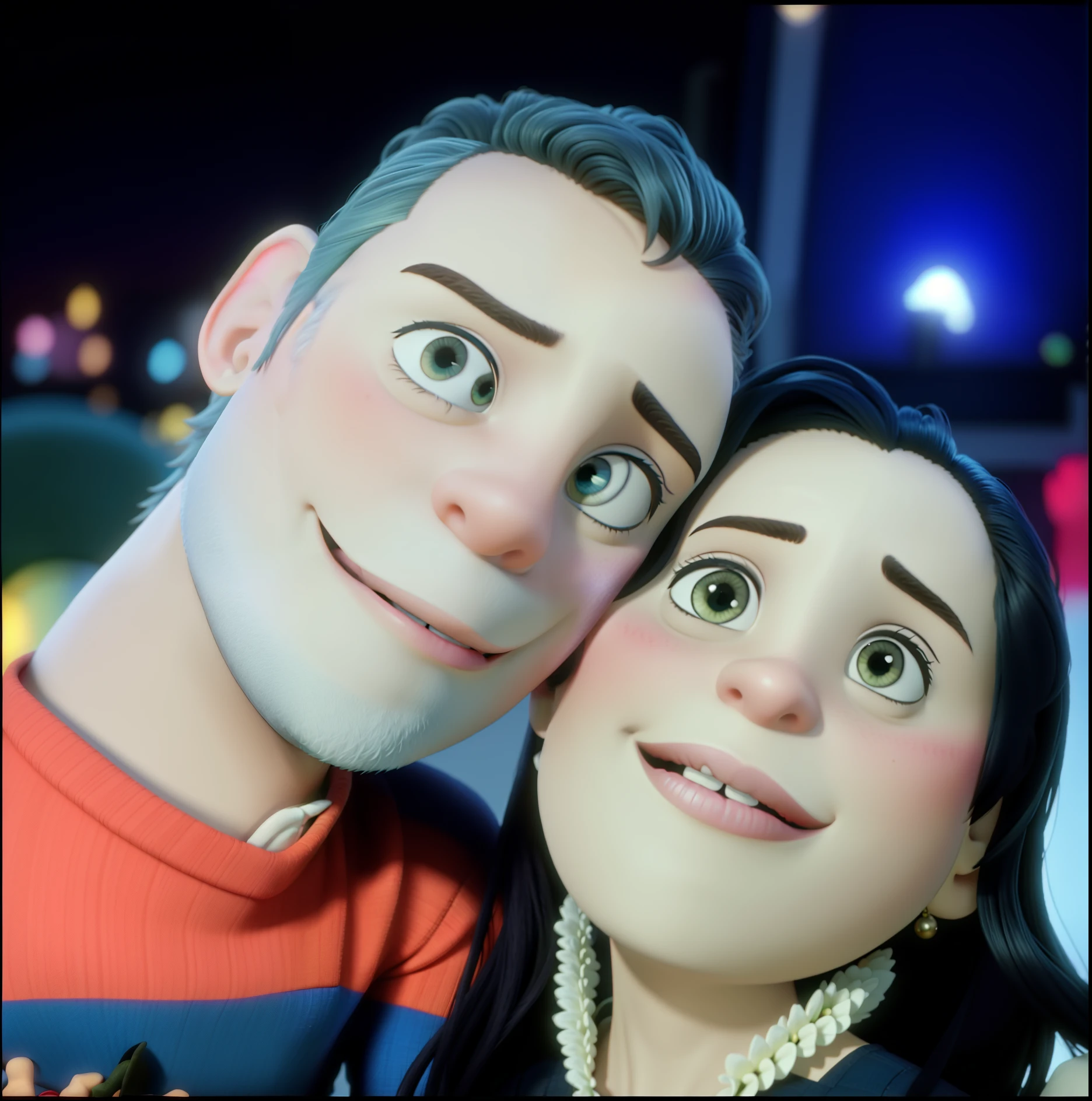 romantic couple, igual aos filmes Disney Pixar