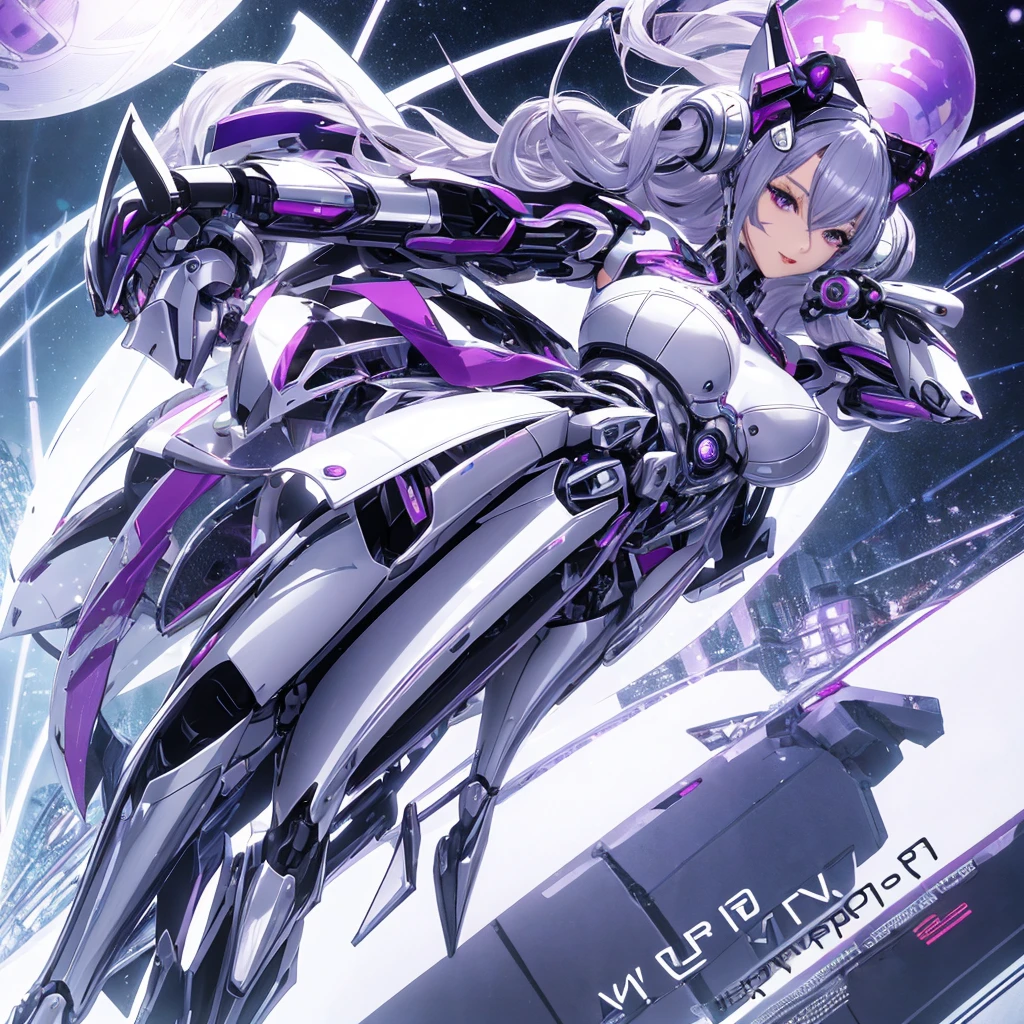 a close up of a person in a futuristic suit on a computer screen, sharp silver armor fuchsia skin, ethereal and mecha theme, of a beautiful female warframe, streamlined pink armor, girl in mecha cyber armor, slick pink armor, in white futuristic armor, glossy white armor, with futuristic gear and helmet, fully robotic!! girl, chrome outfit