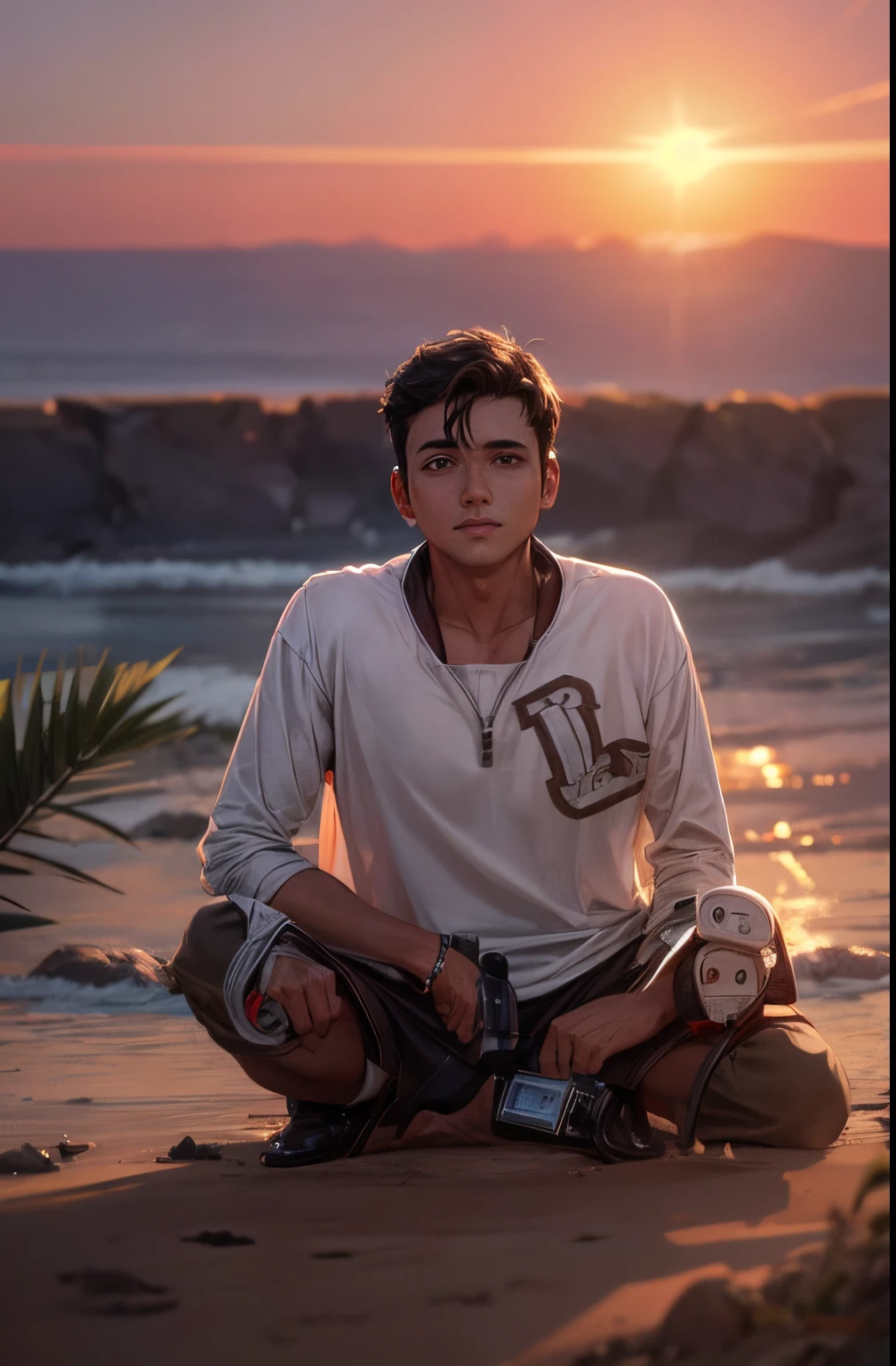 Boy real face hd qulaty 8k ultra HG quality real face in sunrise bagraund