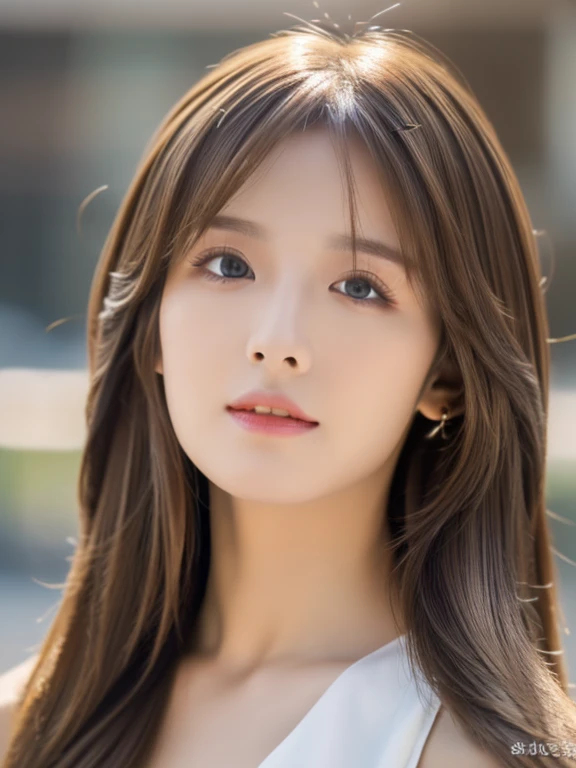 ((Realistic Light, Top Quality, 8k, Masterpiece: 1.3)), 1 Girl, Beautiful Woman with Perfect Figure: 1.4, Abs: 1.1, (Brown Hair, Big: 1.3), White Silky Dress: 1.2, Ultra Detailed Face, Detailed Eyes, Double Eyelids, Full Body, Photorealistic,