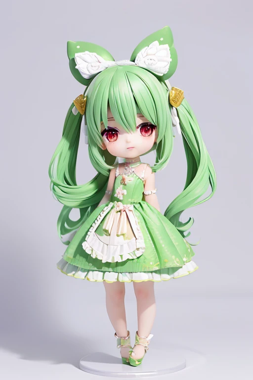 (Same character, front, side, back), (full body); 3d; 3d toy art; anime style; glitter; kiwi