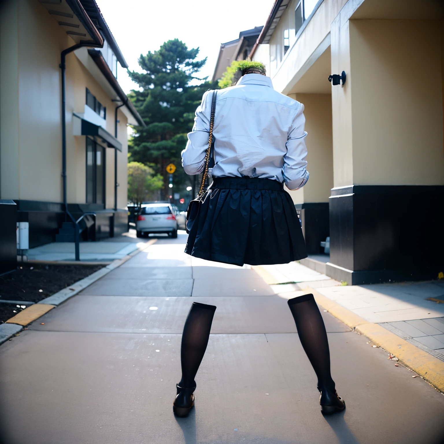 chubby, fat, school uniform, school tie, going home from school, school bag, black tights, (sopping clothes), (Swayback stance, Seductive pose), (invisible:1.5, no humans:1.5, headless:1.5, faceless:1.5), (cute big breasts), (8k, RAW photo, best quality, masterpiece:1.2), (realistic, photo-realistic:1.37), photon mapping, radiosity, ((Hasselblad photography)), physically-based rendering
