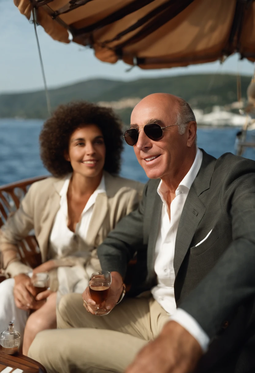 A photo of David Geffen enjoying a private performance by a talented young musician on the deck of Rising Sun Yacht.,original,In terms of appearance, Geffen is typically seen in smart-casual attire, projecting a professional yet approachable image befitting his status as a media mogul. With a clean-shaven face, neatly trimmed hair, and a composed demeanor, he conveys a sense of quiet confidence and understated elegance.