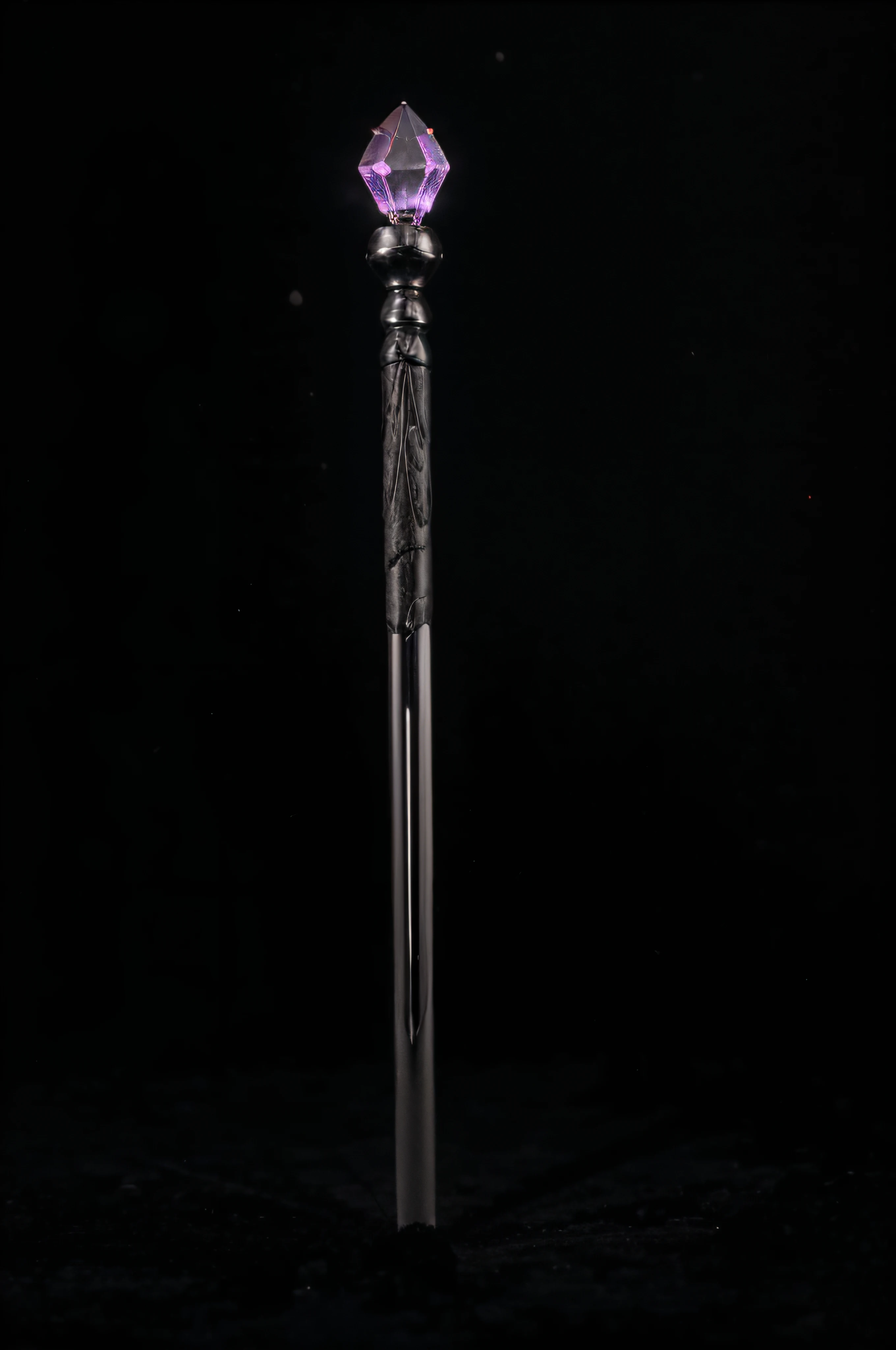 magic stone on Scepter, black background,