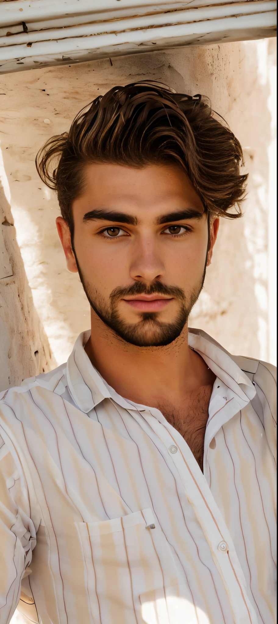 Long hair and beard handsome guy