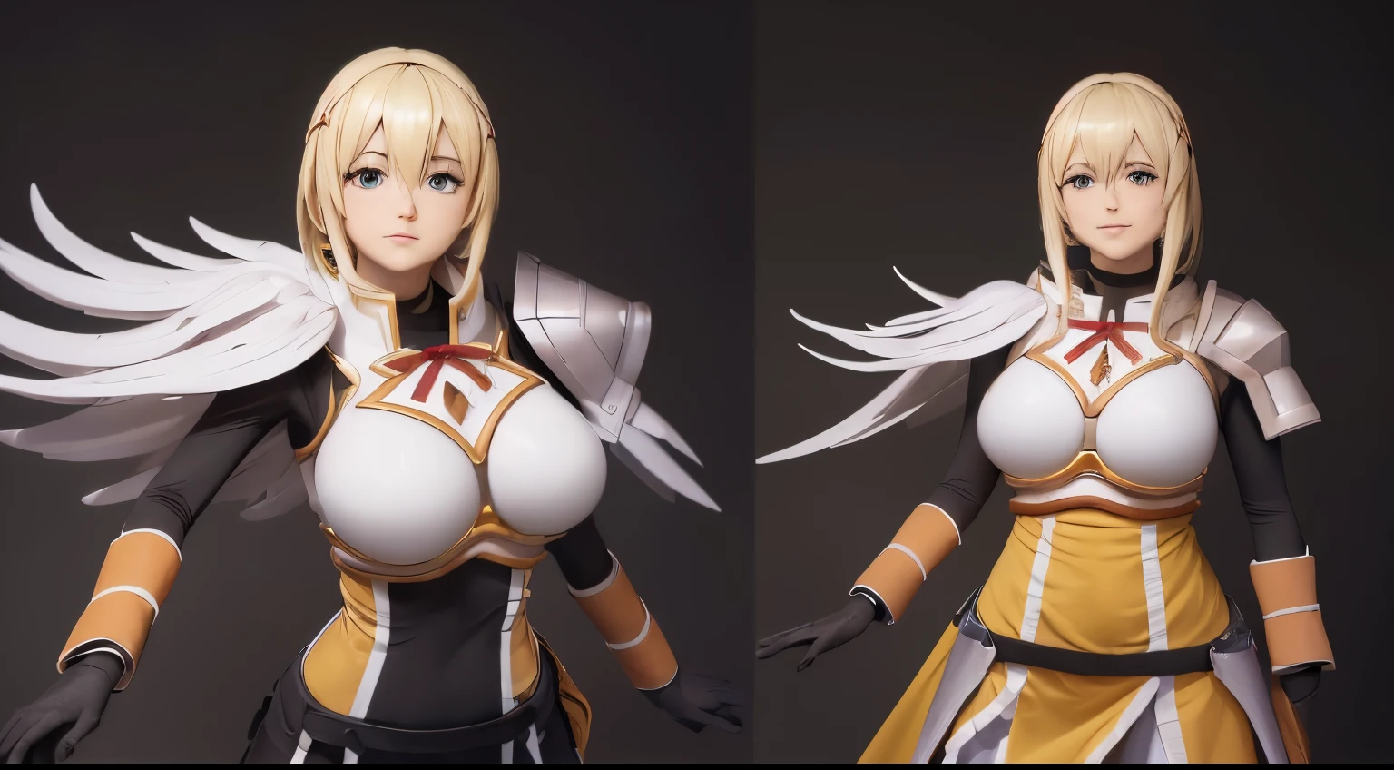 (((darkness)))8k,(((from komosuba)))(((blond)))(((una mujer vestida de amarillo y blanco con el pelo largo, Aqua desde Konosuba, cleric, female cleric, Personaje JRPG, dressed like a cleric, picture of female paladin, portrait knights of zodiac girl, female paladin, Pesada armadura blanca y dorada, pretty female cleric, Konosuba, Megumin de Konosuba)))(((Amazing tits)))caliente, hermosa,((Hornie)),(((viste su armadura y pechera pantalon negro armor)))((tiene tetas perfectas)))8k, hiperrealista todo como un motor irreal trazado de rayos render ((estilo humano hiperealista)),(((Empty dark background))). hiperrealista todo como un motor irreal trazado de rayos render estilo humano realista ,(((Empty dark background)))., Suavemente iluminado, Intimo exquisito detalle, foco nítido, intrincadamente detallado, rewarded photography, small-catchlight, bajo contraste, alta nitidez, facial-symmetry, profundidad de campo, cinematic background, Renderizado del motor irreal, Imagen central, dream-like, Suavemente iluminado, intimo, imagen de cuerpo completo ,cuerpo completo,((tetona)),((piernas torneadas)) perfect ass ecchi, hdri