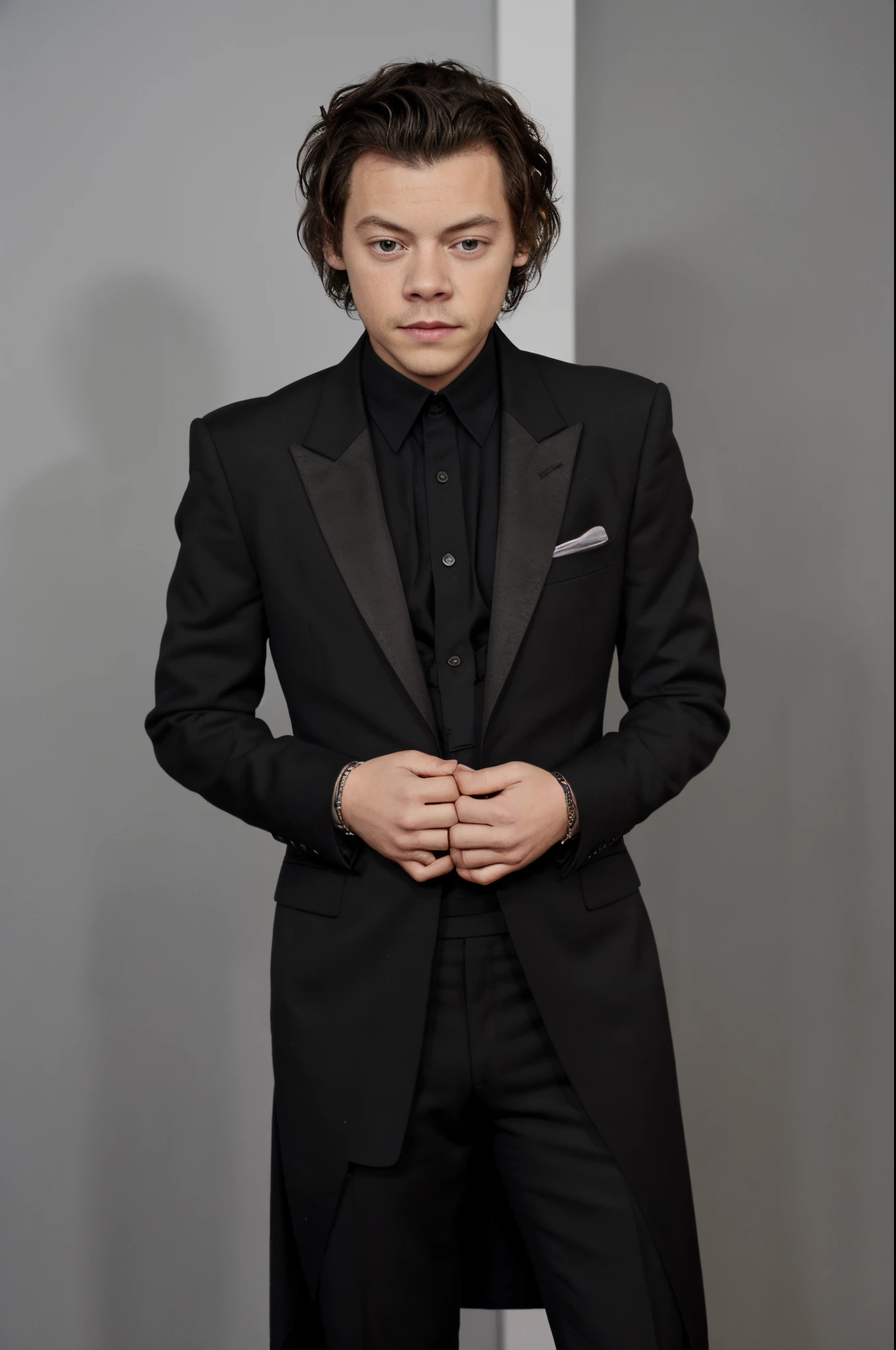 Harry styles en traje negro