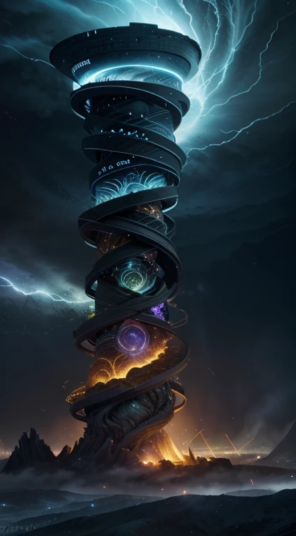Vortex Nexus Tower in the Elemental Stormscape:
Biome: Within a perpetual elemental stormscape with swirling elements.
Color: Dynamic and shifting colors representing the elemental forces.
Roof: A vortex-shaped roof that channels elemental energy.
Location: Positioned at the convergence of elemental storms, a nexus of magical power.
Prompt: "Capture the dynamic essence of a wizard's tower in an elemental stormscape. Emphasize the shifting colors and the vortex-shaped roof channeling the raw elemental energy."