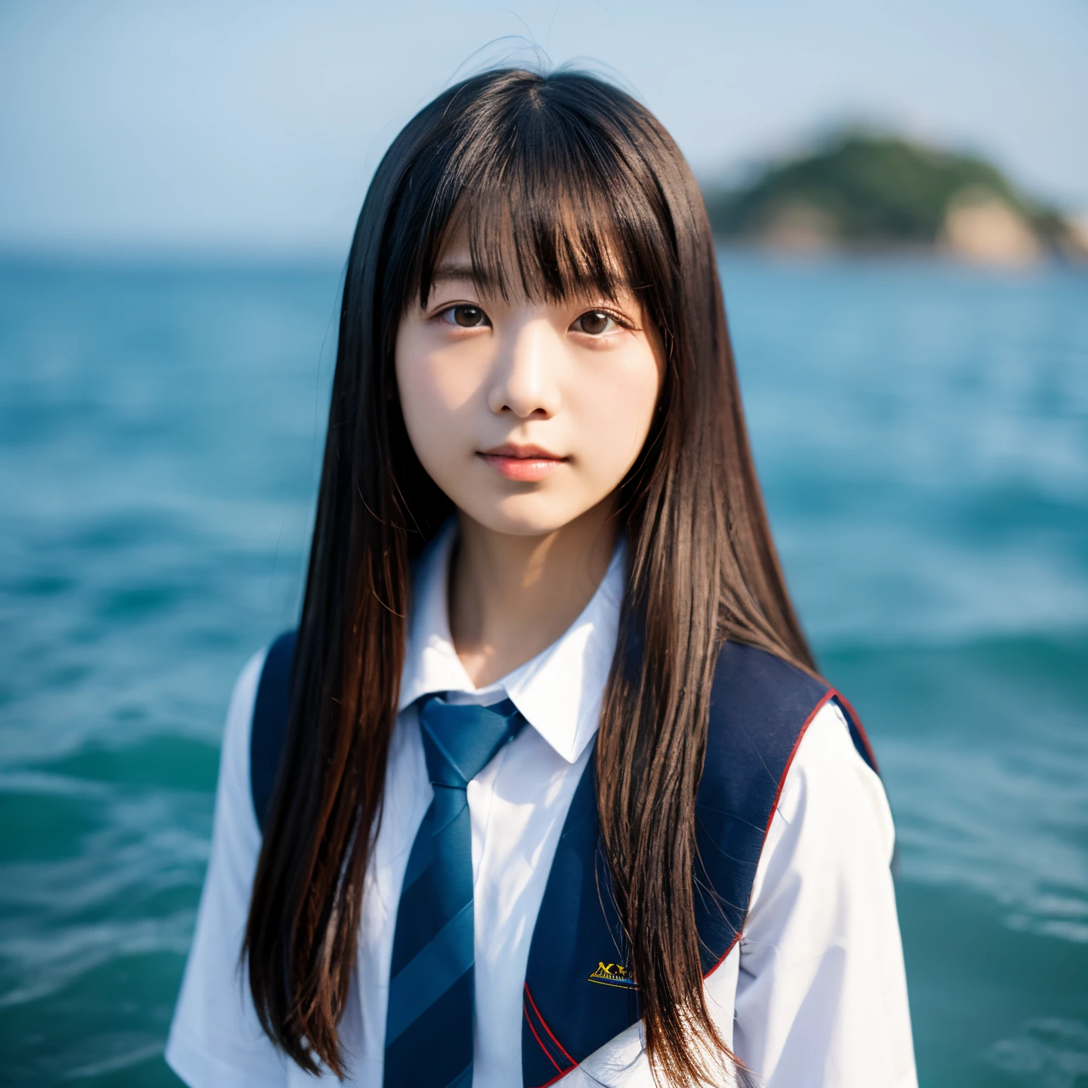 hi-school girl、Background sea