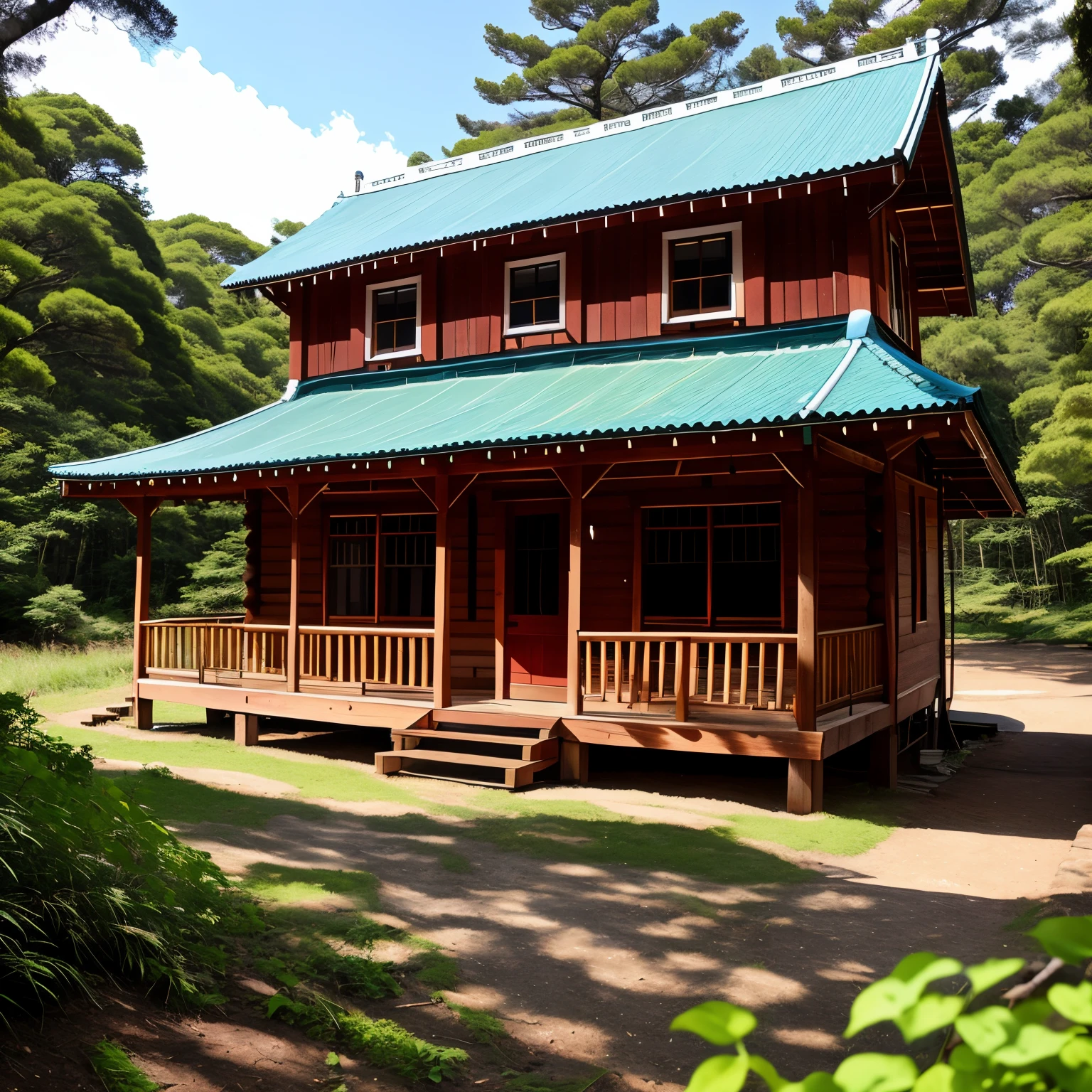 Deep in the forest there is a house made of wool.、An old woman over 100 years old lives here.。The old woman is wearing a colorful space suit。