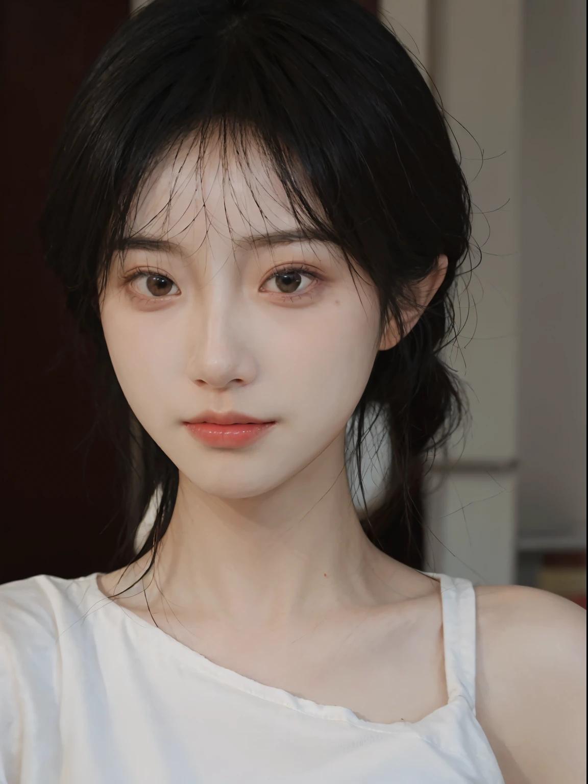 best qualtiy， 超高分辨率， （realisticlying：1.4）， one-girl， A pair of clear and moving peach blossom eyes,Royal Sister，（full bodyesbian：1.2）a sense of atmosphere，a beauty girl， ssmile，（huge tit：1.2）， looking at viewert， closeup cleavage ，
