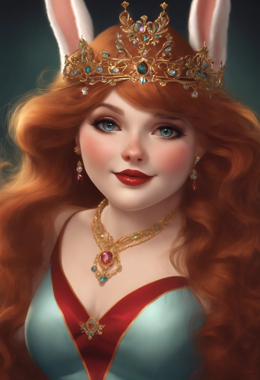 rabbite, hair bow, grin, mean, tiara, looking at viewer,