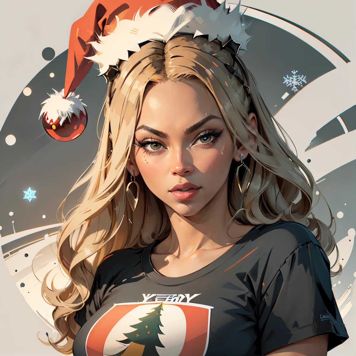 A T-shirt vector with Beyonce Christmas