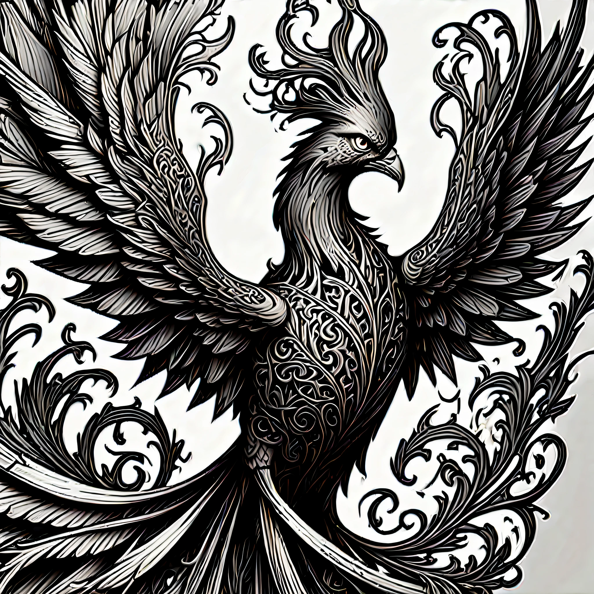 (((detail phoenix:1.1))), around flame, (((intricate insane line:1.4))), (((pencil_sketch:1.3))), (((highly quality:1.3))),
