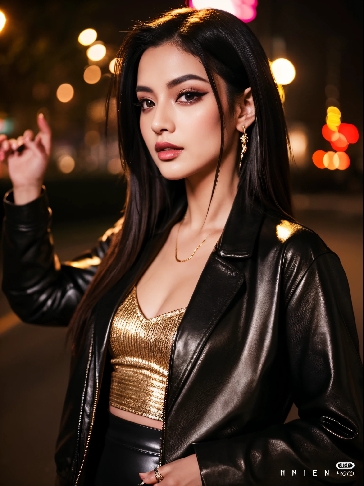 VictoriaJ_SoloTI_v1ï¼
(Clad in gleaming golden armor, adorned with the Infinity Gauntlet, exuding an aura of unstoppable power), (A cosmic battlefield, with swirling galaxies and stars as the backdrop, alive with the energy of the universeâs might:1.3), (seductive:1.3),(analog, cinematic, film grain, hazy atmosphere, cinematic shot:1.3),
<lora:add_detail:0.6> epiCPhoto