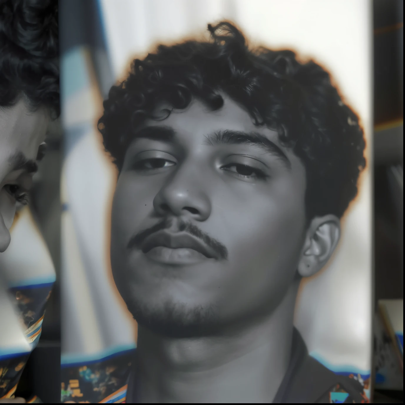Jovem de cabelo cacheado lendo a biblia