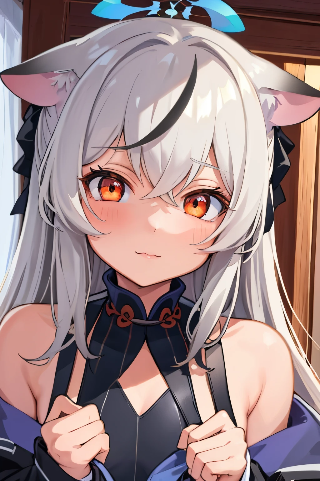 NSFW、Highest quality、(Bunny girl)、tights、High heels、Glossy Bunny Suit、((On all fours))、No background、Silver short hair、Beautiful Eyes、Beautiful Face、Delicate eyes、((Facing the viewer))、Upper body close-up

