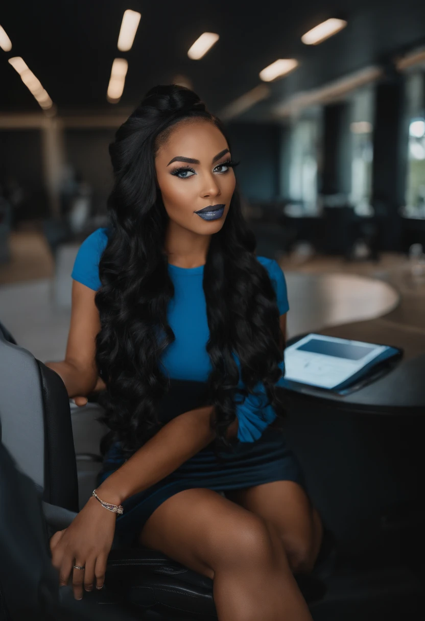 A photo of Madison hosting a tech industry meetup at the Insight Corporation headquarters.,original,Madison Kane is a tall woman with jet black hair in a ponytail, and piercing blue eyes. Her skin is a fairer tone, and flawless.