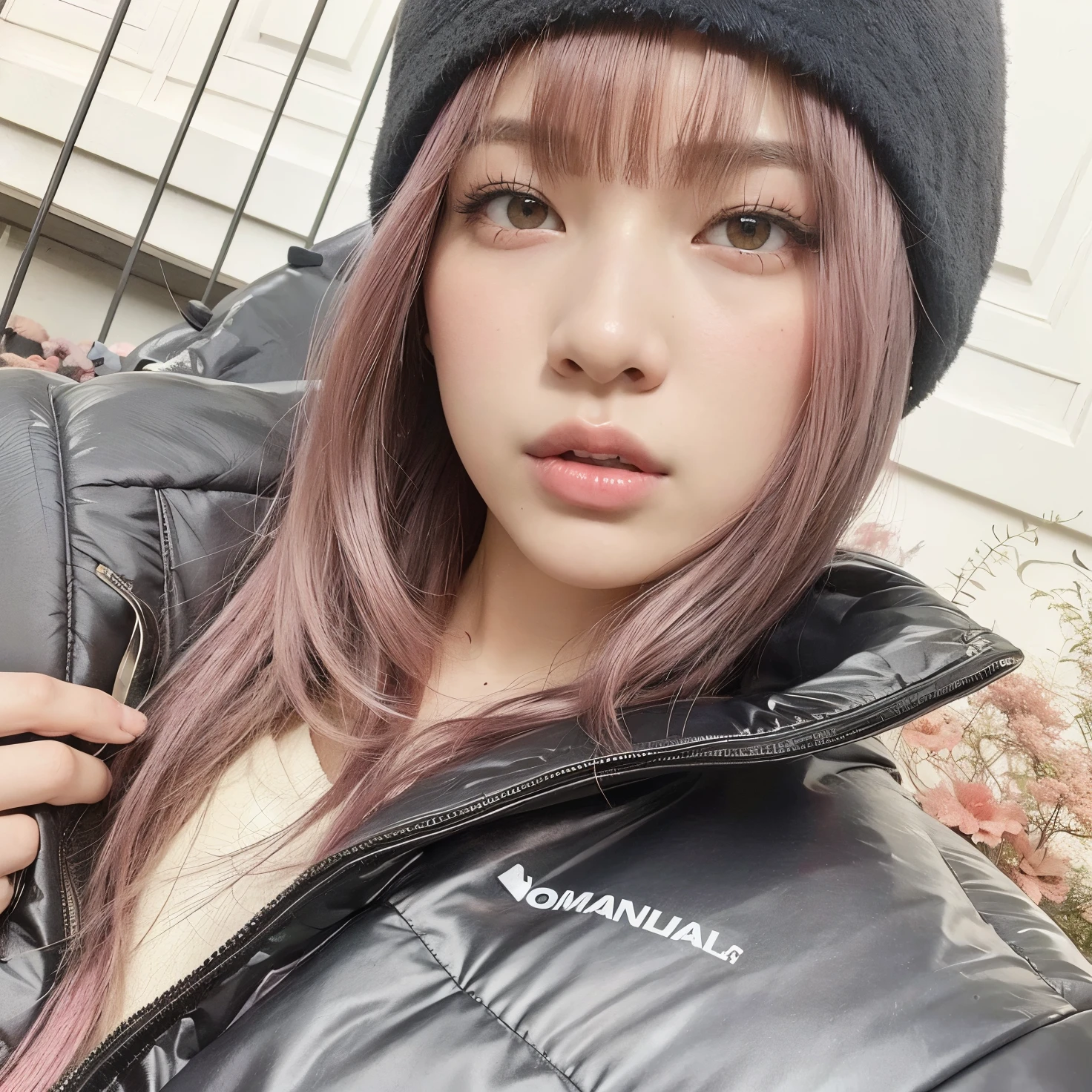 Mujer arafed con cabello rosado con una chaqueta negra y un sombrero negro., ulzzang, Lalisa Manobal, Parque Roseanne de Blackpink, Lalisa Manoban de Blackpink, Sakimichan, con cabello rosado, Chiho, Jinyoung Shin, Jossi de Blackpink, con flequillo completo, con flequillo, Kim Doyoung, Chica coreana