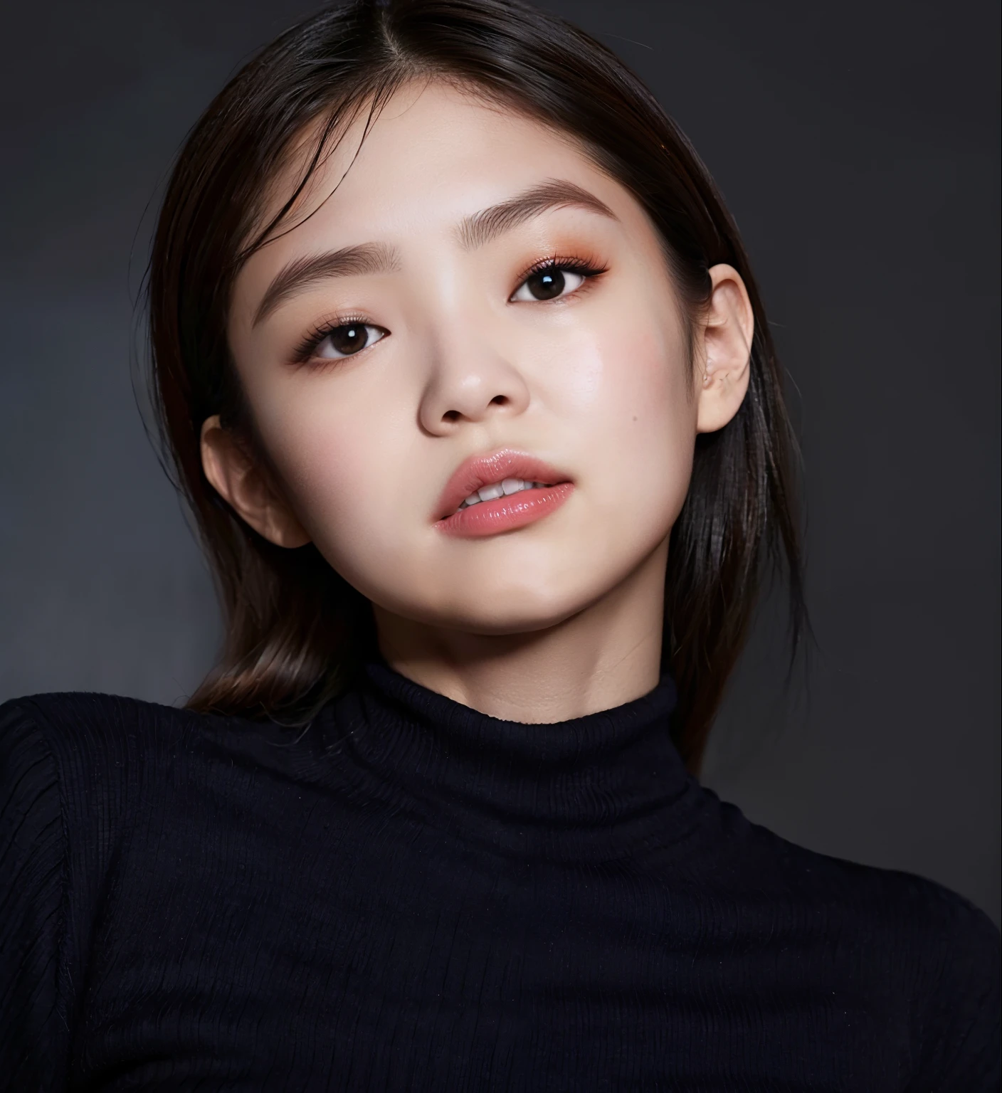 A woman in a black turtleneck sweater poses for a photo, Blackpink Jennie, Hermosa joven coreana, Joven y adorable rostro coreano, Hermosa mujer surcoreana, Actriz femenina de Corea, Parque Roseanne de Blackpink, Heonhwa Choe, Lee Ji - Eun, Lee Ji-eun, Hermosa joven coreana, Lulu Chen, Gemma Chen, Shin Min Jeong, Gongbi