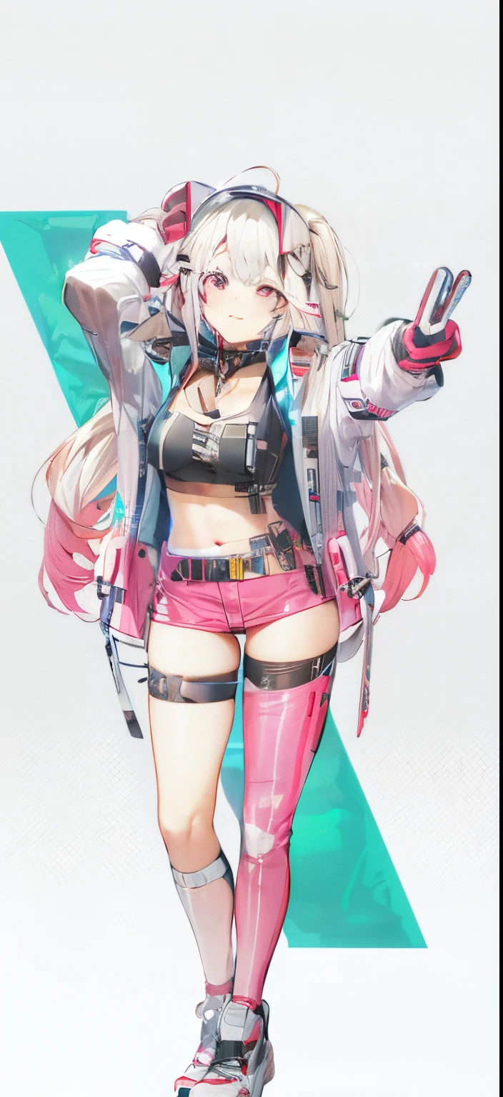 anime girl with pink hair and headphones holding a cell phone, from girls frontline, azur lane style, best anime 4k konachan wallpaper, girls frontline style, cyberpunk anime girl, from the azur lane videogame, female action anime girl, kantai collection style, trigger anime artstyle, female cyberpunk anime girl, m4 sopmod ii girls frontline