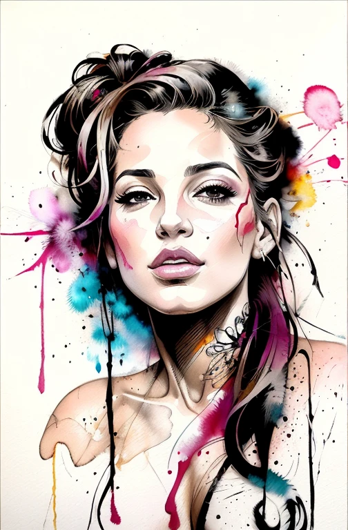adesivo da arte da Disney Banksy, Kelly Brook, liberdade, alma, digital illustation, comiс style, anatomia perfeita, centrado, Approaching perfection, dynamic, altamente detalhado, pintura em aquarela, art-station, arte conceitual, suave, foco nítido, 插圖, arte de carne Griffiths e Wadim Kashin