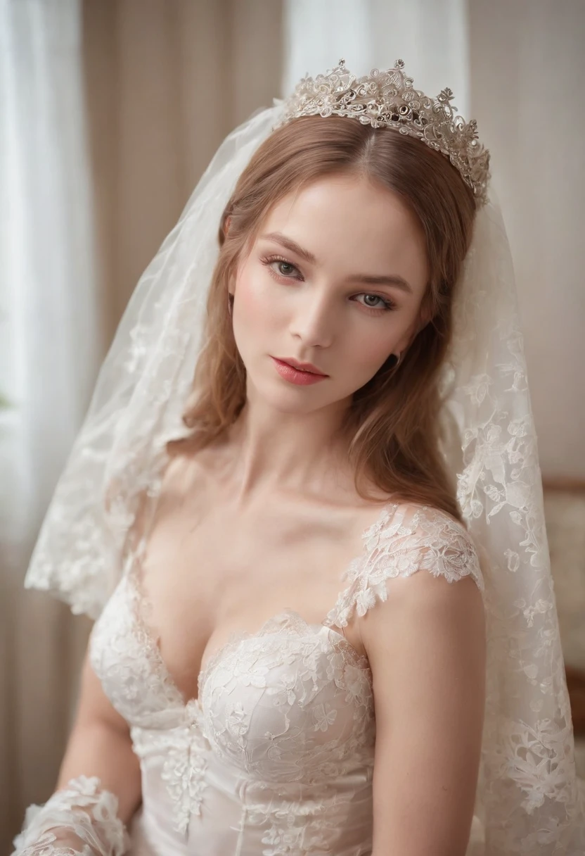 Women around , Natural blonde hair, Distinctive green eyes,, slender and graceful,,,,,,,,,,, Beautiful, Candlelight in a medieval atmosphere, Ultra Sharp Focus, realistic shot, Tetradic color Female around 15 years oldonde hair, Distinctive green eyes,, slender and graceful,,,,,,,,,,, Beautiful, Candlelight in a medieval atmosphere, Ultra Sharp Focus, realistic shot, tetradic color wedding lingerie, Exotic,Close-up of a beautiful bride in lingerie,Guvitz,Head flower,Head dress,blush(Silk Lingerie:1.2),,,Necklace,Earring,cleavage,(Colossal tits:1.3),bouquet,(Lace gloves:1.2),(Bridal Veil:1.2),(Short transparent veil:1.2),((((((After SEX、Bukkake、facials 、full of sweat,))))))