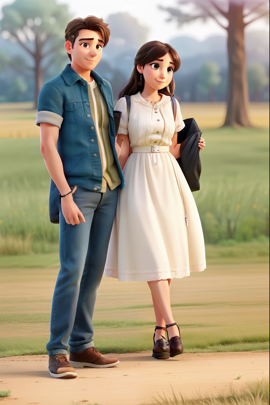 there is a man and woman standing together in a field, lovely couple, movie stills photography, couple pose, full body photogenic shot, photo taken with nikon d 7 5 0, photo taken with nikon d750, casual photography, photo taken with canon 5d, movie stills, couple, taken with canon 8 0 d, happy couple, candid photography, marketing photo