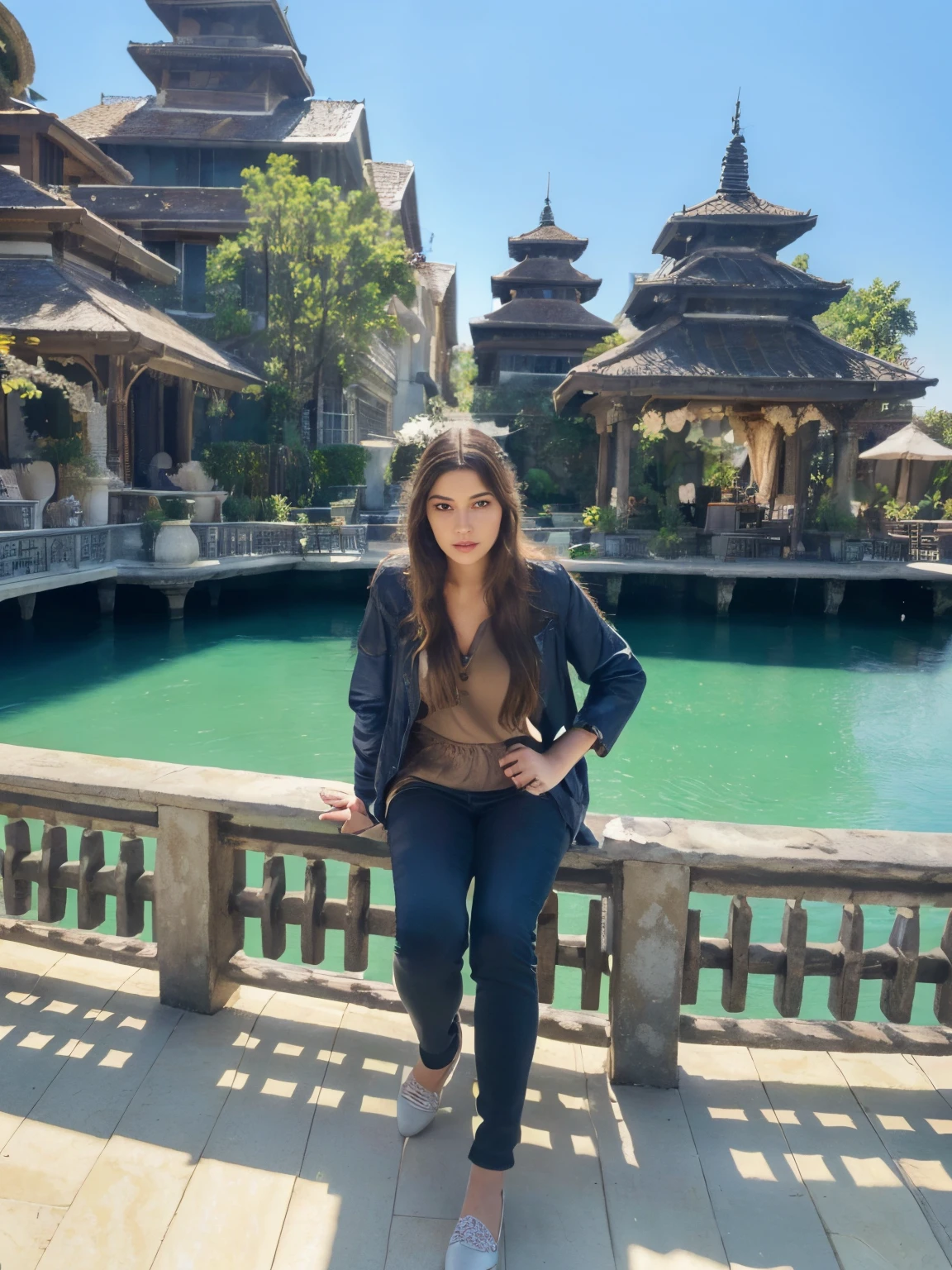 (best quality,highres:1.2),ultra-detailed,(realistic:1.37) portrait painting,beautiful detailed eyes,beautiful detailed lips,radiant skin,feminine features,gorgeous long hair,serene expression,pensive mood,natural lighting,subtle shadows,soft colors,lush garden background