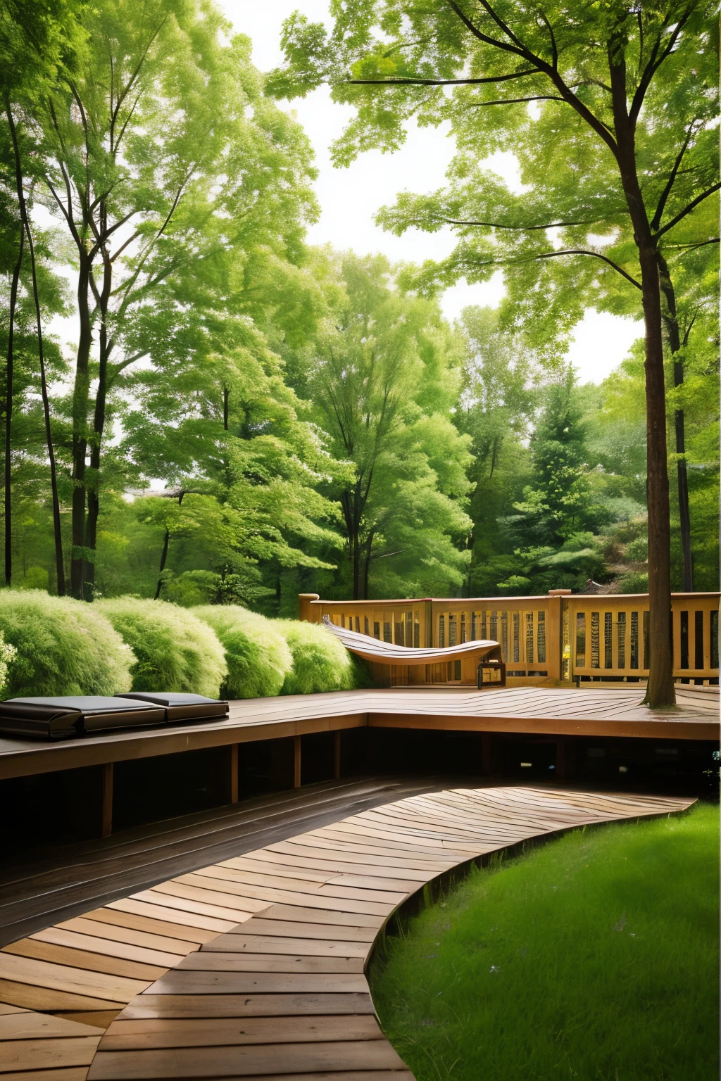 Barrel sauna、round sauna、the woods、a river 、lawn、florals、Chair、masterpiece、Large-scale、Sheer sunlight、The tree々the gap、theme park、Soothing、Wood deck、
