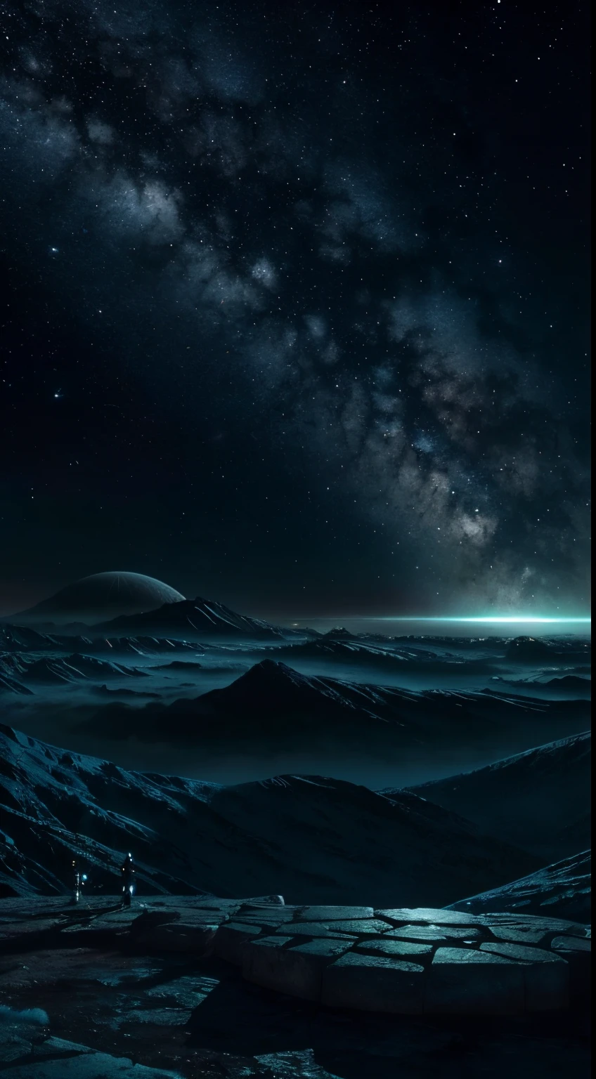 A gorgeous science fiction bedroom matte painting - fi by John Harris, Sparth e Greg Rutkowski. bordas afiadas, azul tiffany, cinza laranja, branco e dourado. sci - fi quarto em uma base espacial, Fora das janelas um horizonte da cidade do futuro, Efeito de Luz. ultra claro detalhado, 3D, octan render. 8 mil, fundo nebulosa