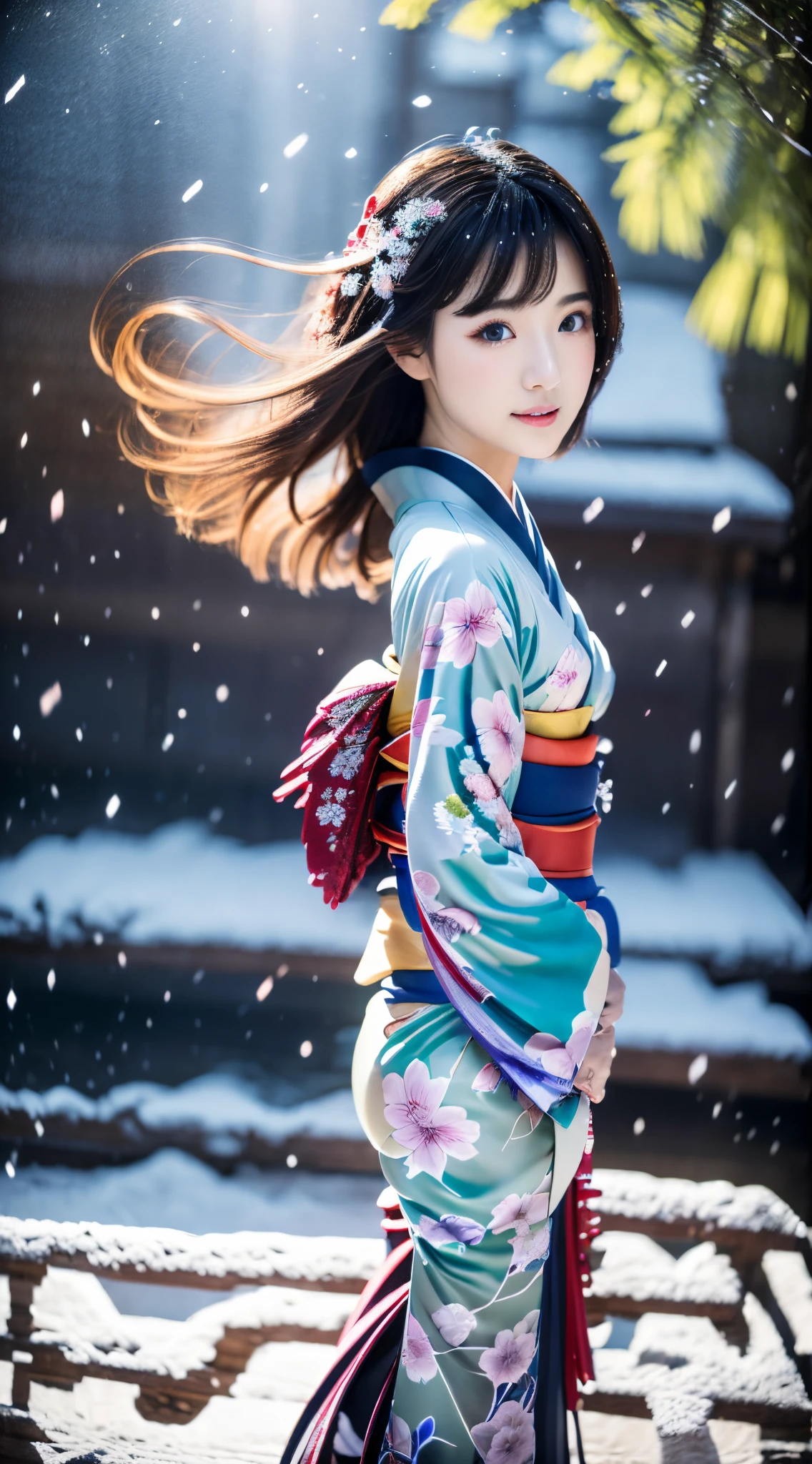 (Colorful kimono)、(top-quality,masterpiece:1.3,超A high resolution,),(ultra-detailliert,Caustics),(Photorealsitic:1.4,RAW shooting,)Ultra-realistic capture,A highly detailed,high-definition16Kfor human skin、 Natural Skin Texture、、The skin looks healthy with an even tone、 Use natural light and color,One Woman,japanes,kawaii,A dark-haired,very big hair,(depth of fields、chromatic abberation、、Wide range of lighting、Natural Shading、)、(Falling snow:1.2)、(Hair swaying in the wind:1.2)、(Snow reflects light:1.1)、Cleavage can be seen through the exposed kimono、Legs visible through exposed kimono(Red garter belt、Crotch visible through exposed kimono、Kneel, spread your legs and look up、(Hair swaying in the wind:1.2)、 Background with: snow field、Perfect anatomical body proportions with legs spread apart:2.8、small red micro panties、Panty shot from below、Facing forward、 M-shaped legs:2.8、wide open the crotch、Bend your knees、(Legs wide open)、Open your thighs、lift your butt to the limit、Yellow water drips from genitals