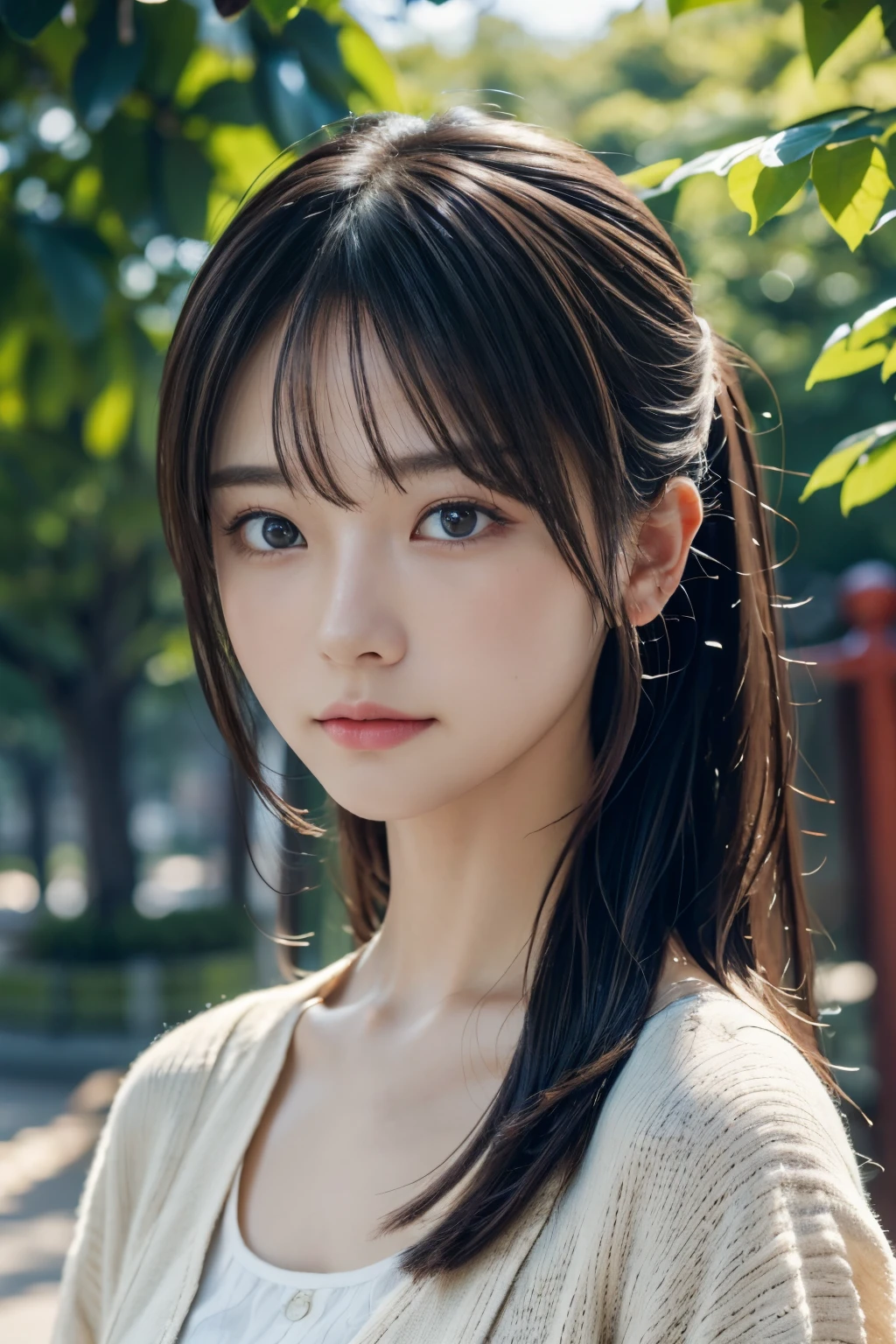 (A hyper-realistic) , (photographrealistic:1.4),(Increase the resolution), (8K), (ighly detailed), (beatiful detailed eyes), (best qualtiy), (ultra-detailliert), (masterpiece), (wall-paper), (详细的脸), 独奏,1 rapariga, perfect beautiful japanese woman:1.4、25-years old、looking at the viewers, delicate detail, A detailed face, hair messy, asymmetrical bangs,