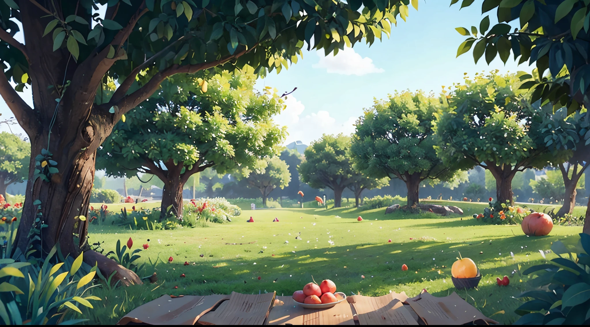 the fruits,fruit trees,orchard,フォトリアリスティック,ultraclear