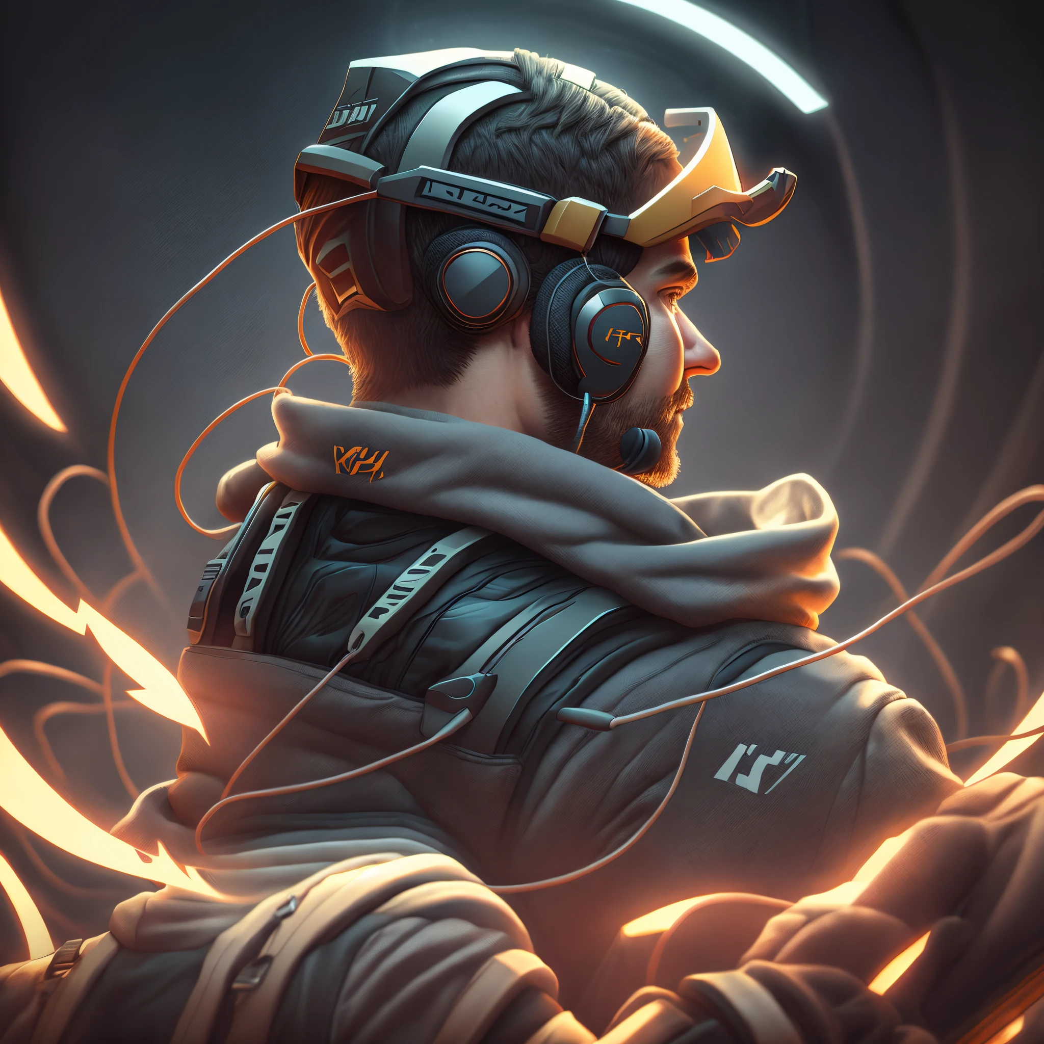 Logo of a dad wearing a gaming headset