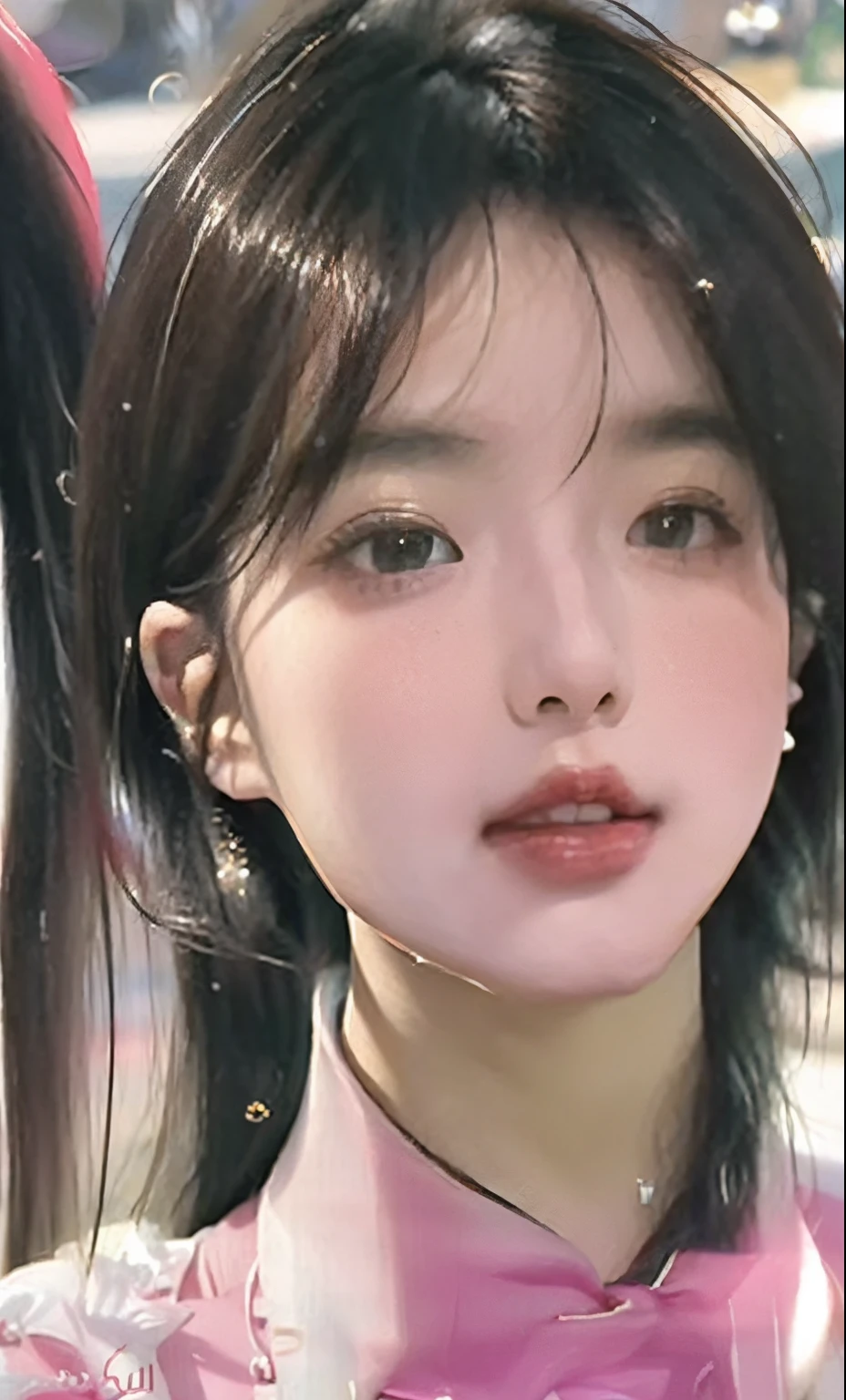 (8k, RAW photo, photorealistic:1.25) ,( lip gloss, eyelashes, glossy finish, glossy skin, best quality, super high resolution, depth of field, chromatic aberration, caustics, wide light, natural shadow, Kpop idol) look with serenity and goddess-like bliss to the spectators,