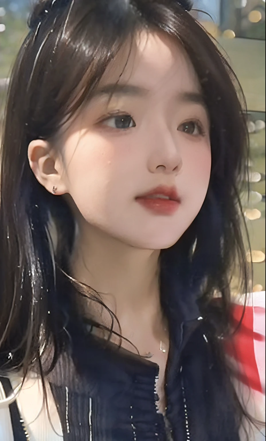 (8k, RAW photo, photorealistic:1.25) ,( lip gloss, eyelashes, glossy finish, glossy skin, best quality, super high resolution, depth of field, chromatic aberration, caustics, wide light, natural shadow, Kpop idol) look with serenity and goddess-like bliss to the spectators,