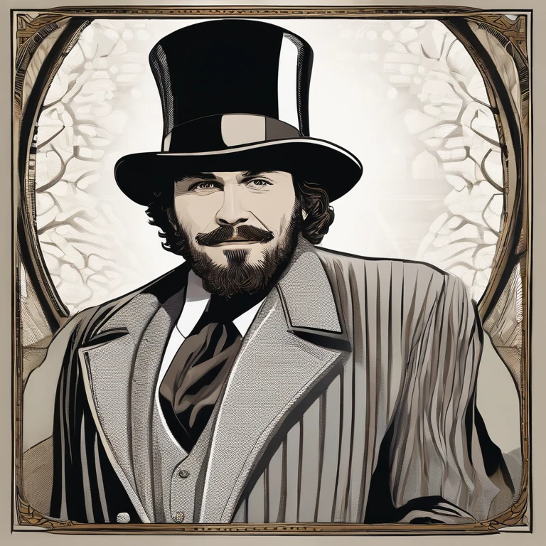 Jervis is tall, wears a tweed suit and top hat, shoulder length curly brown hair and neat goatee. Famously portrayed by Benedict Samuel,Batman: The Animated Series,Jervis is tall, wears a tweed suit and top hat, shoulder length curly brown hair and neat goatee. Famously portrayed by Benedict Samuel,face,photo