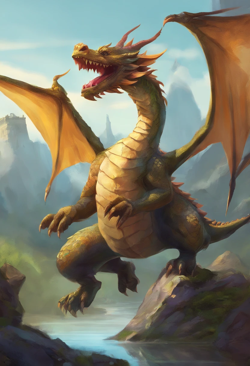 happy cute dragon